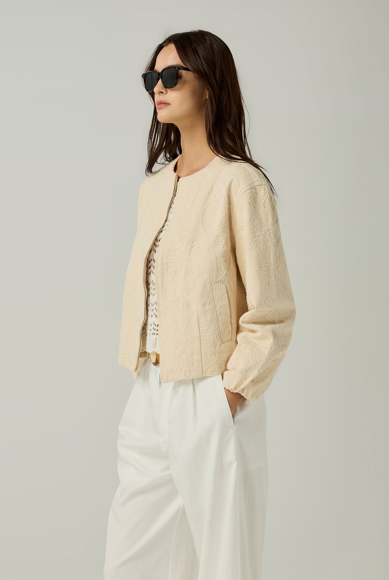 ROPE EMBROIDERED ZIP-UP JACKET