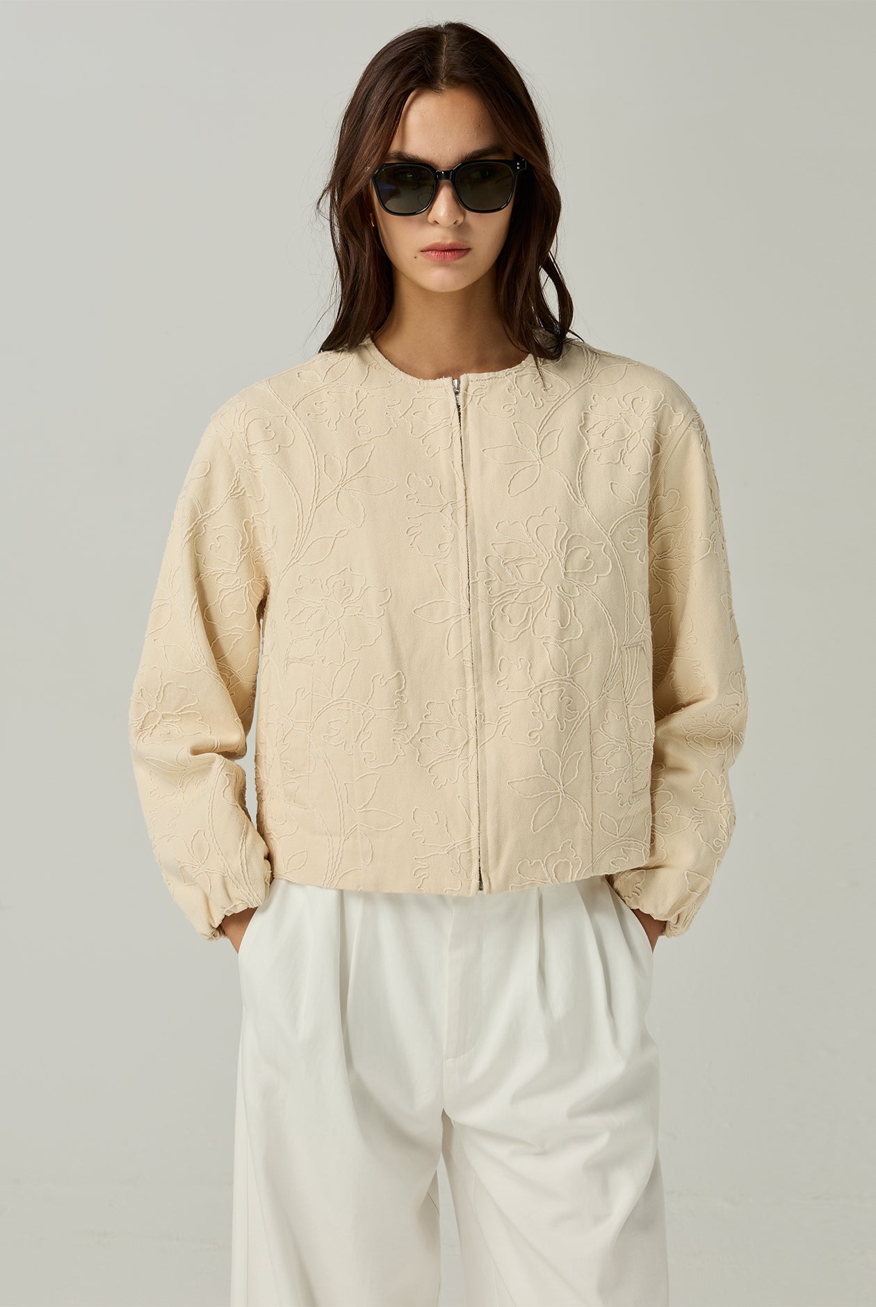 ROPE EMBROIDERED ZIP-UP JACKET