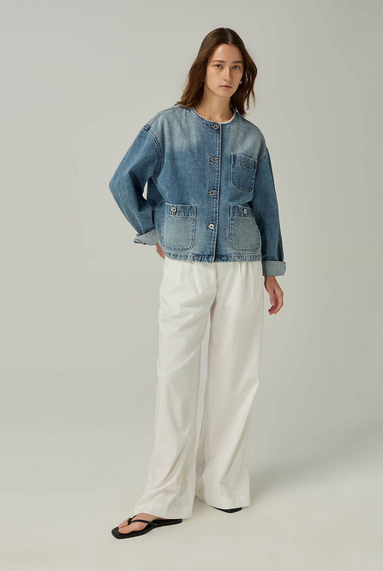WIDE LEG BELTED TROUSERS