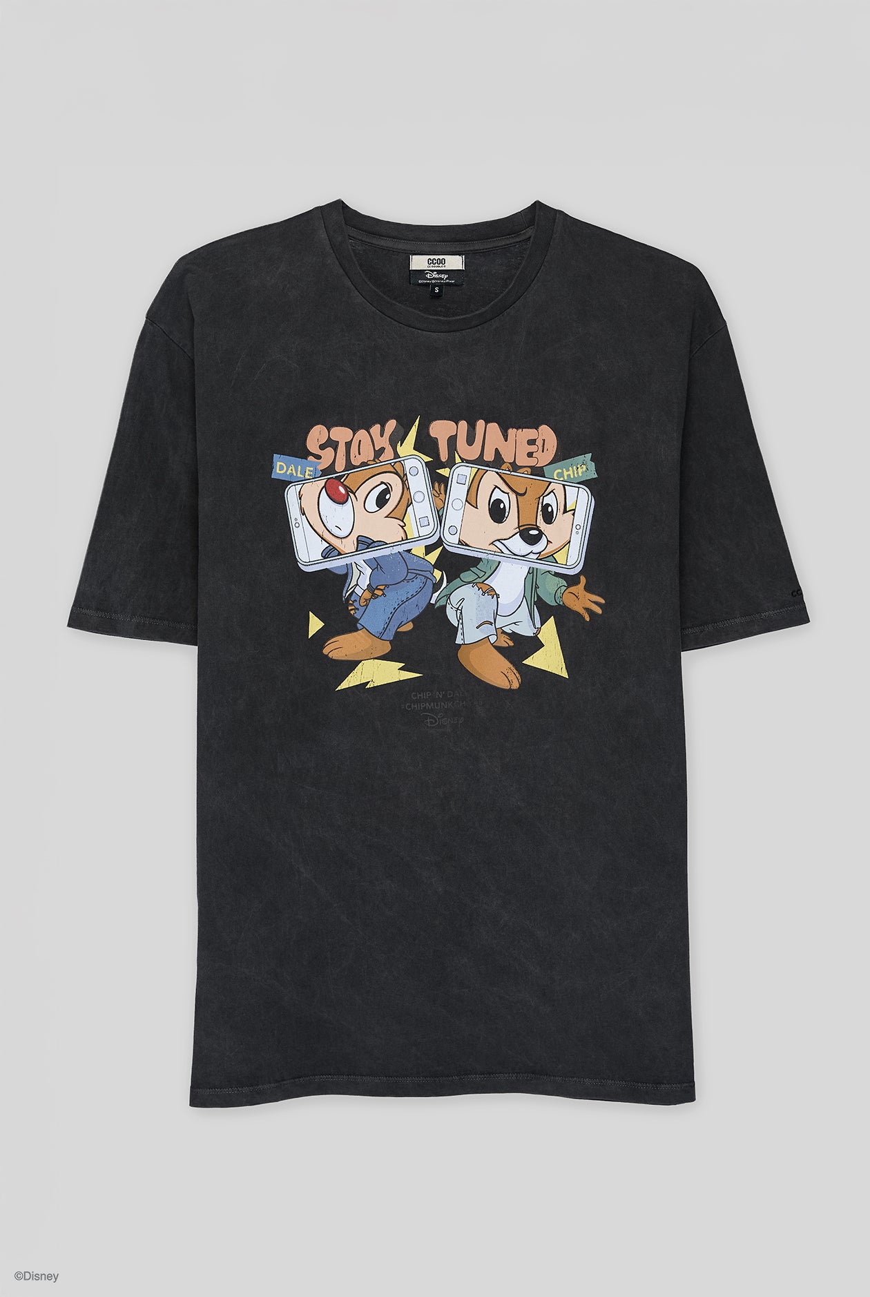 DISNEY GARMENT DYED GRAPHIC ROUND NECK TEE