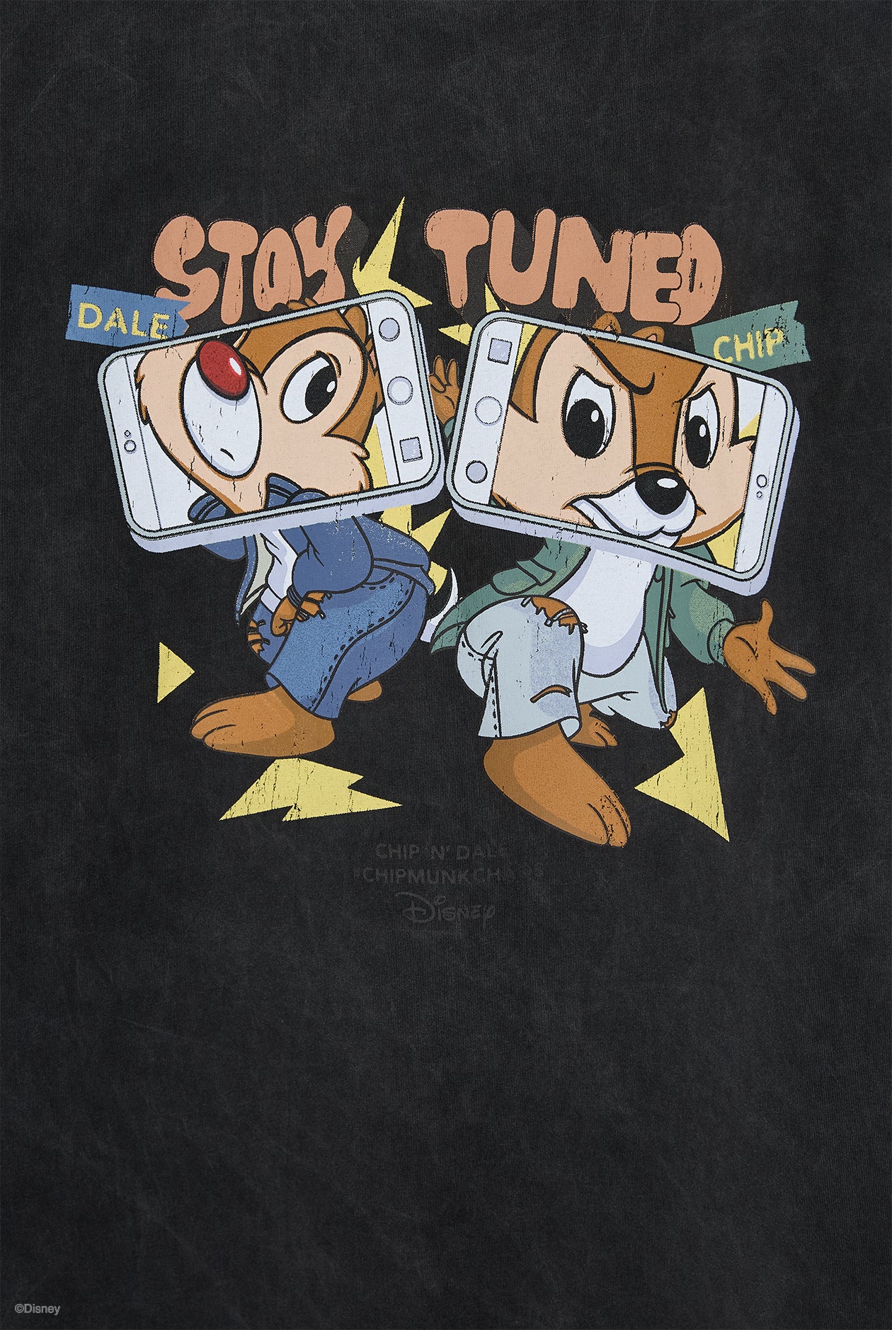 DISNEY GARMENT DYED GRAPHIC ROUND NECK TEE