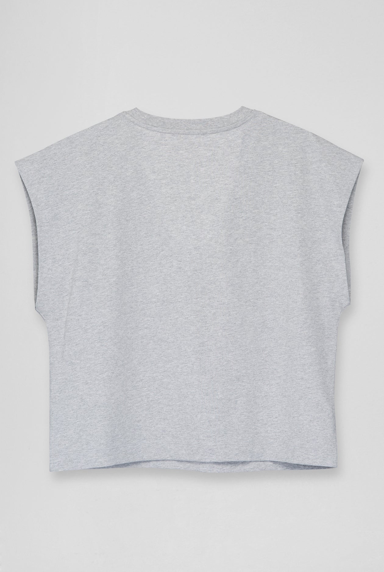 CROPPED V-NECK COTTON SINGLE JERSEY TEE
