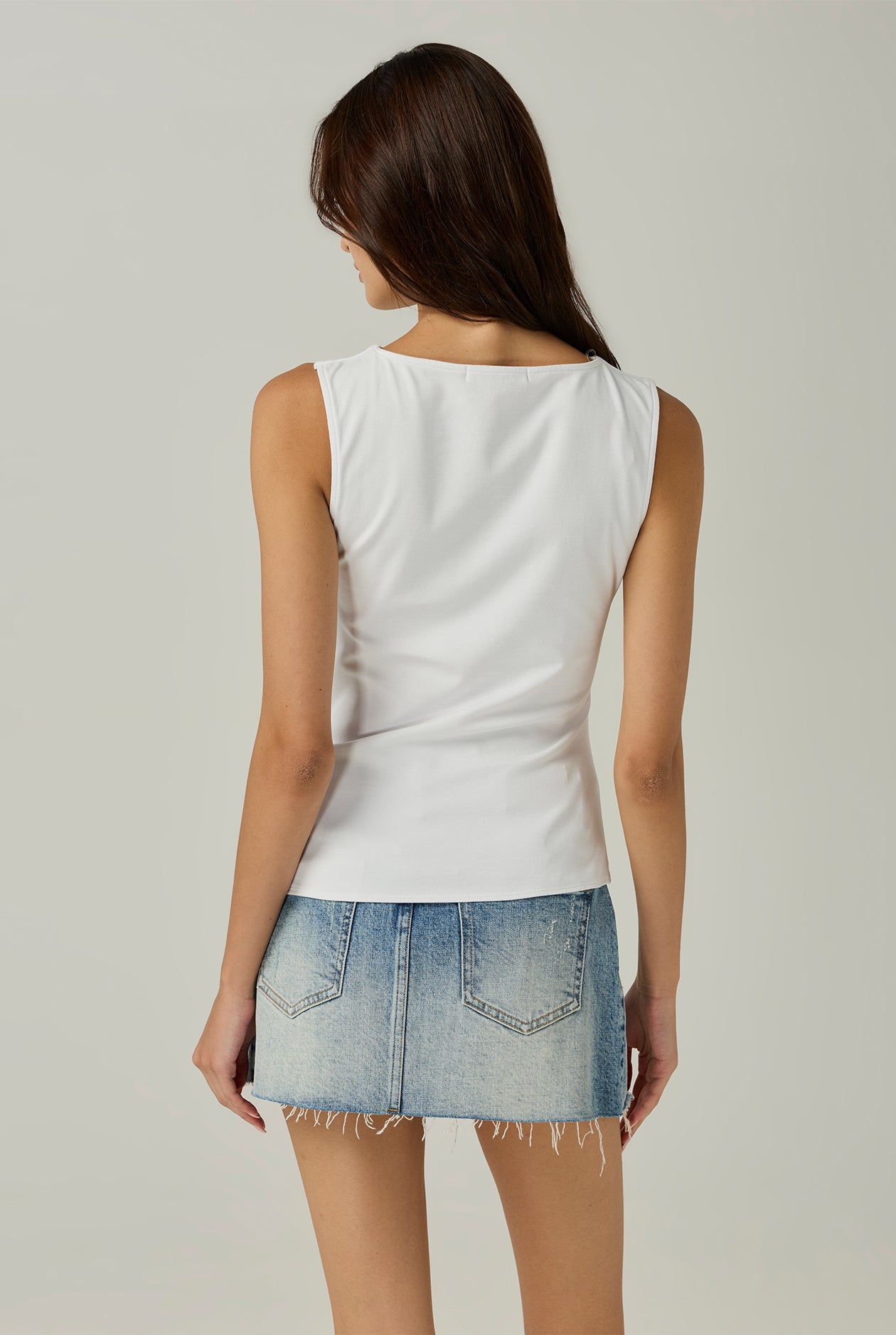 ASYMMETRIC RIBBED SLEEVELESS TOP