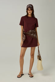 SHORT SLEEVE ROUND NECK T-SHIRT DRESS