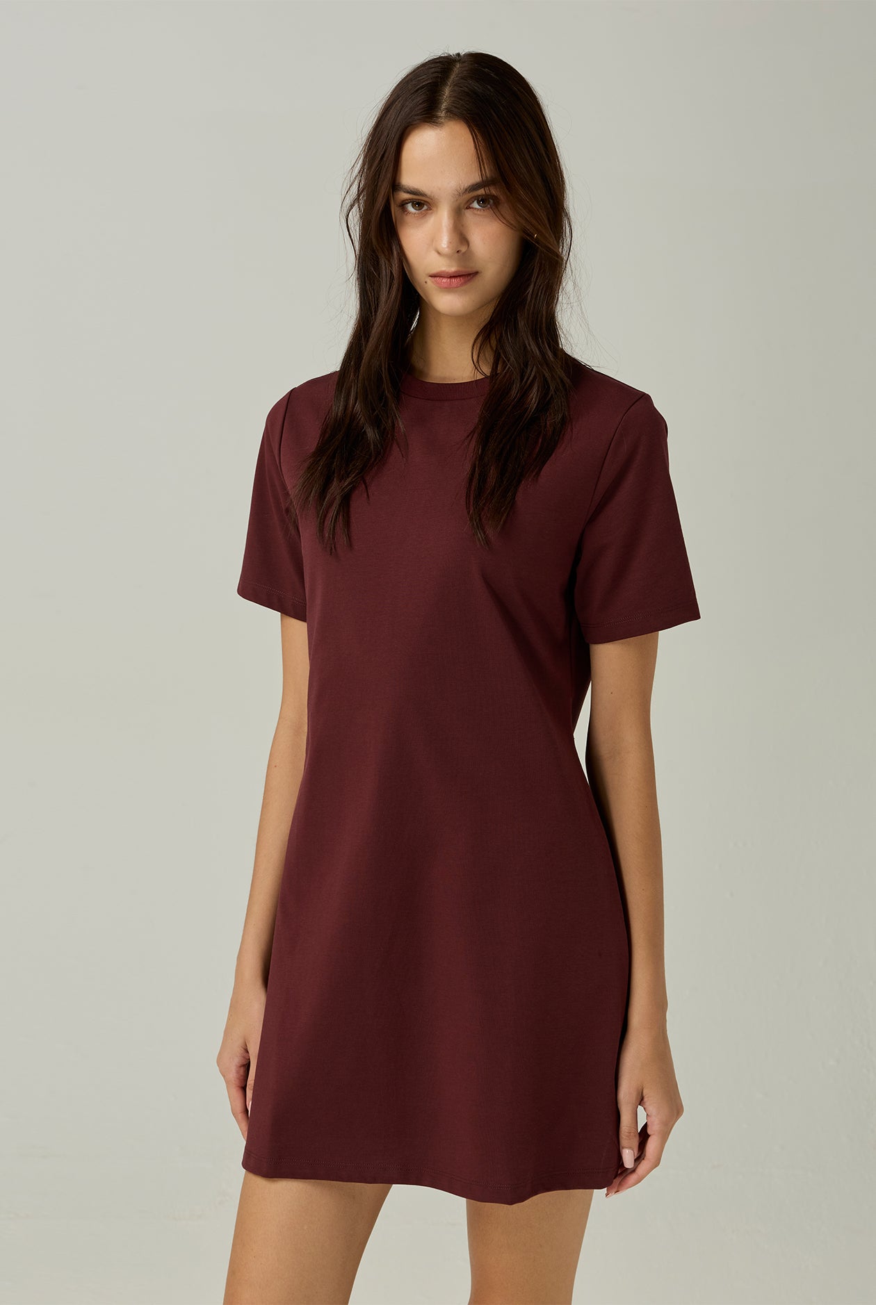 SHORT SLEEVE ROUND NECK T-SHIRT DRESS