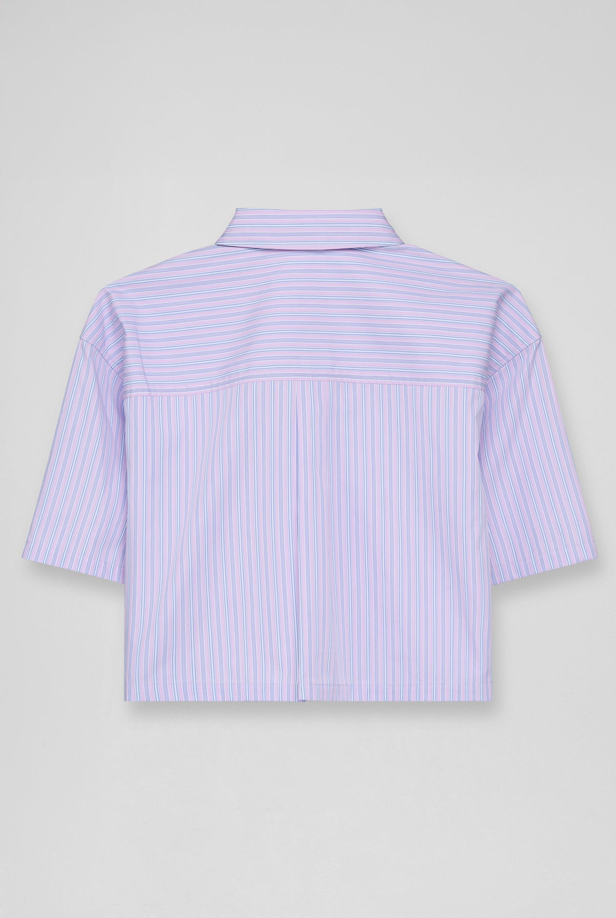 OVERSIZED POPLIN STRIPE SHORT SLEEVE SHIRT