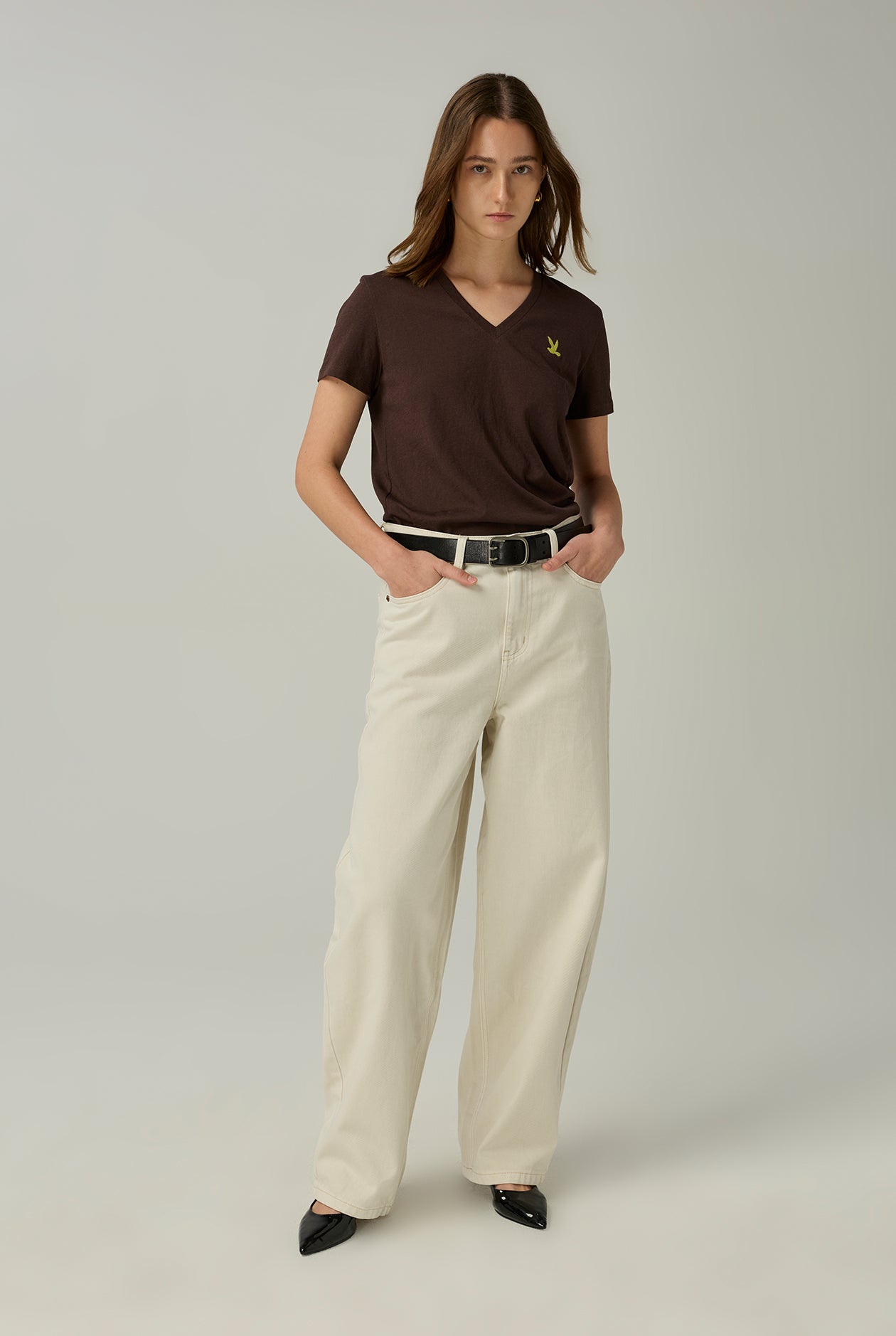 BEIGE BARREL JEANS - CC Double O Official Store
