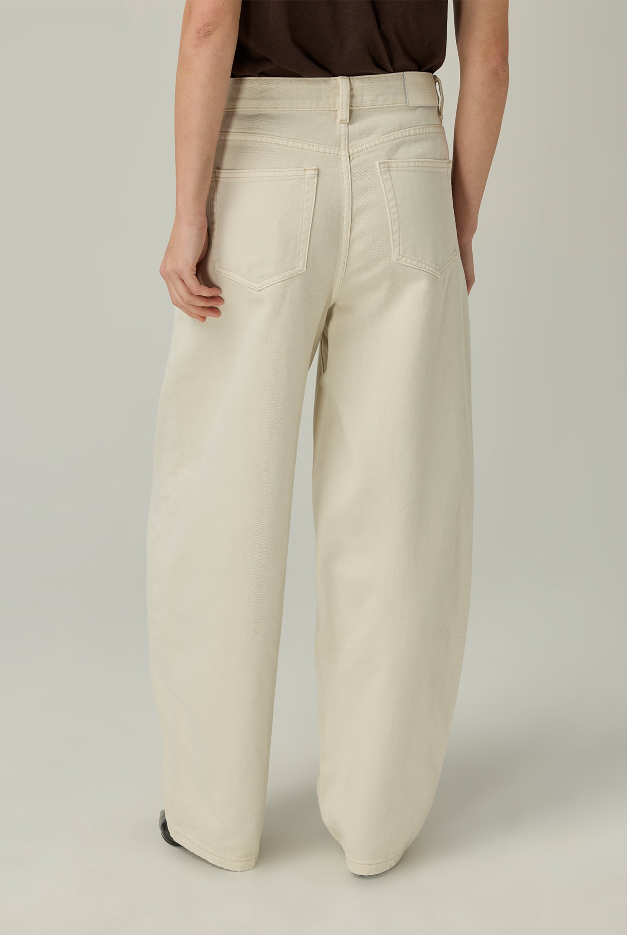 BEIGE BARREL JEANS - CC Double O Official Store