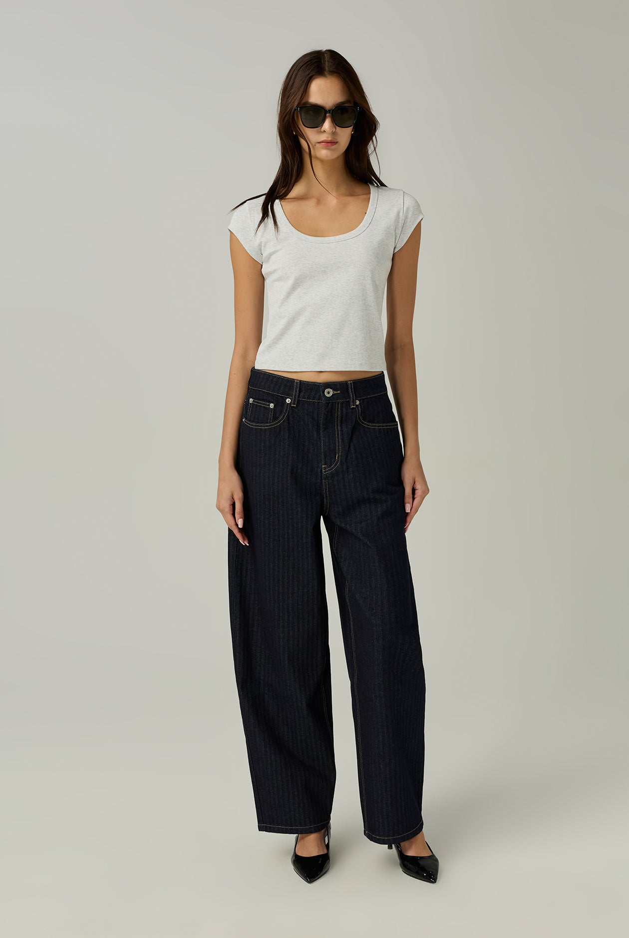 HERRINGBONE BARREL JEANS - CC Double O Official Store