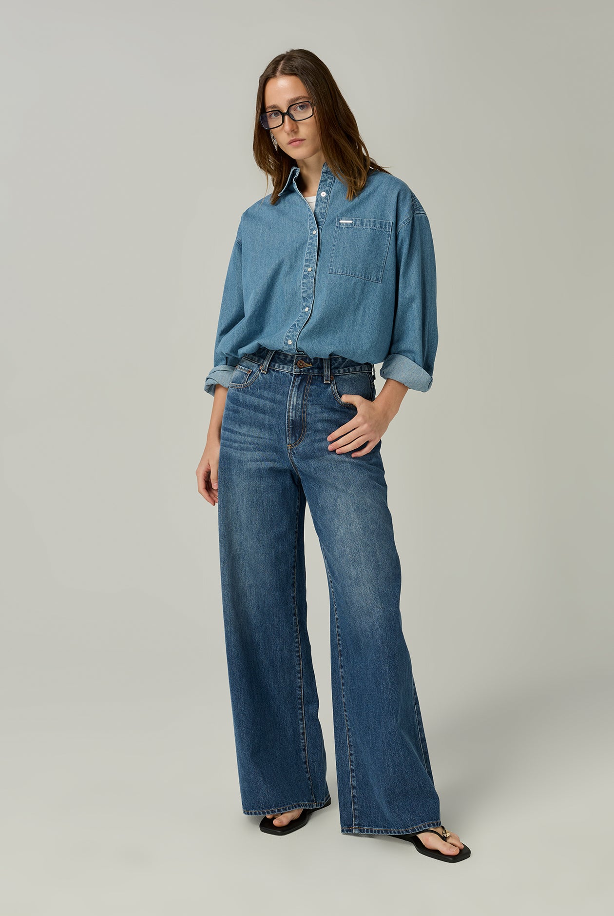 CLASSIC MID-RISE BAGGY JEANS - CC Double O Official Store
