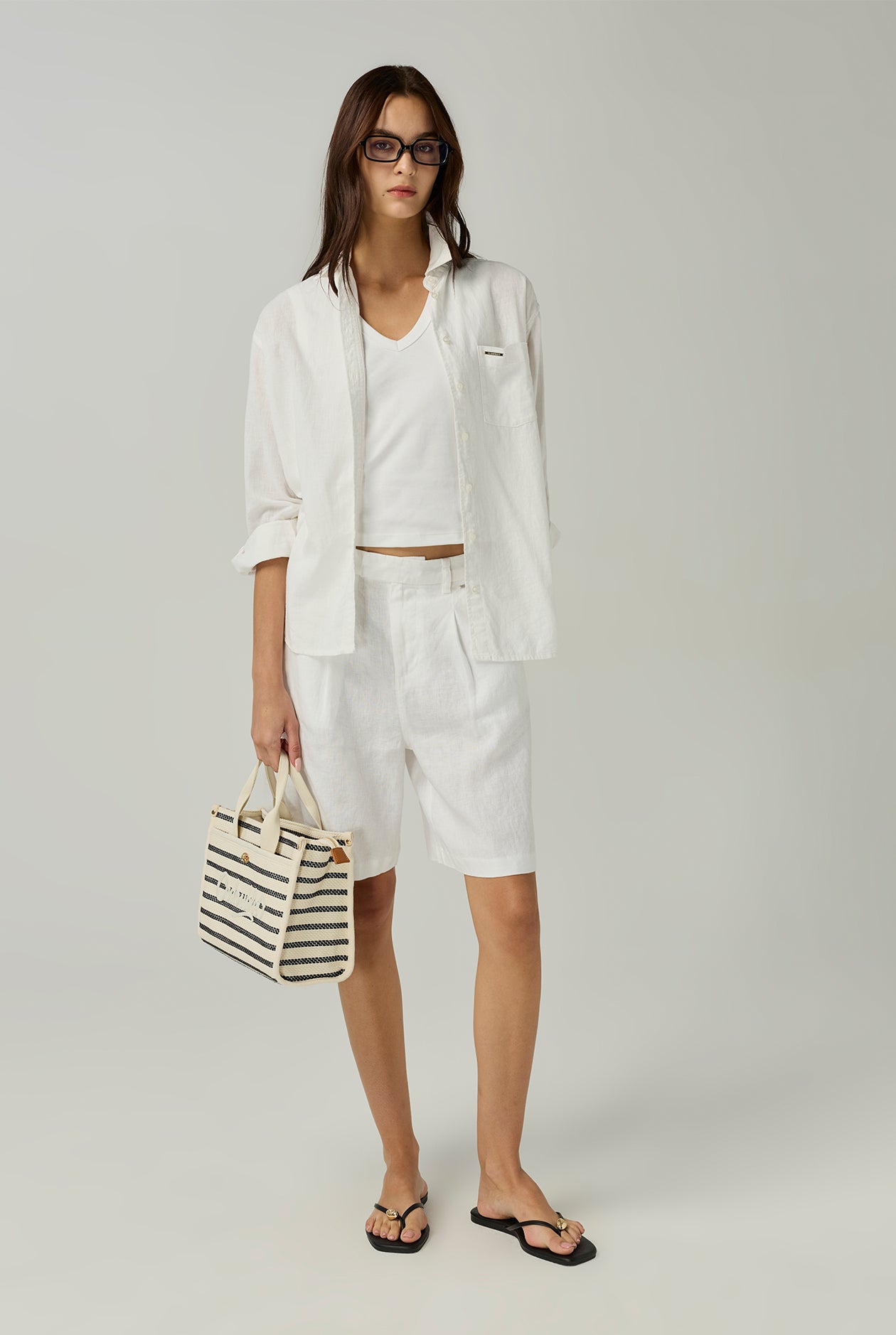 LINEN BERMUDA SHORTS