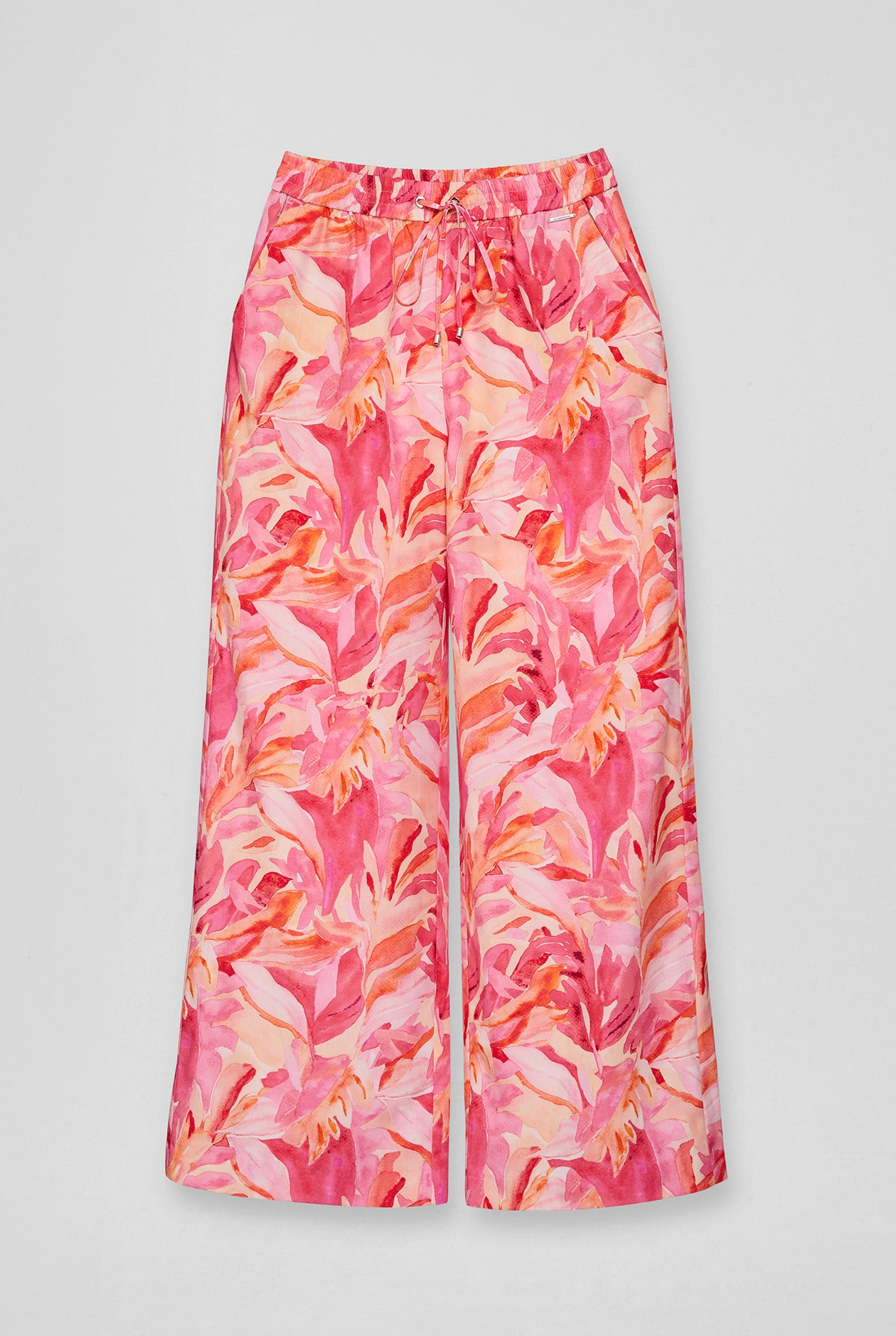 FLORAL PRINTED WIDE-LEG PANTS