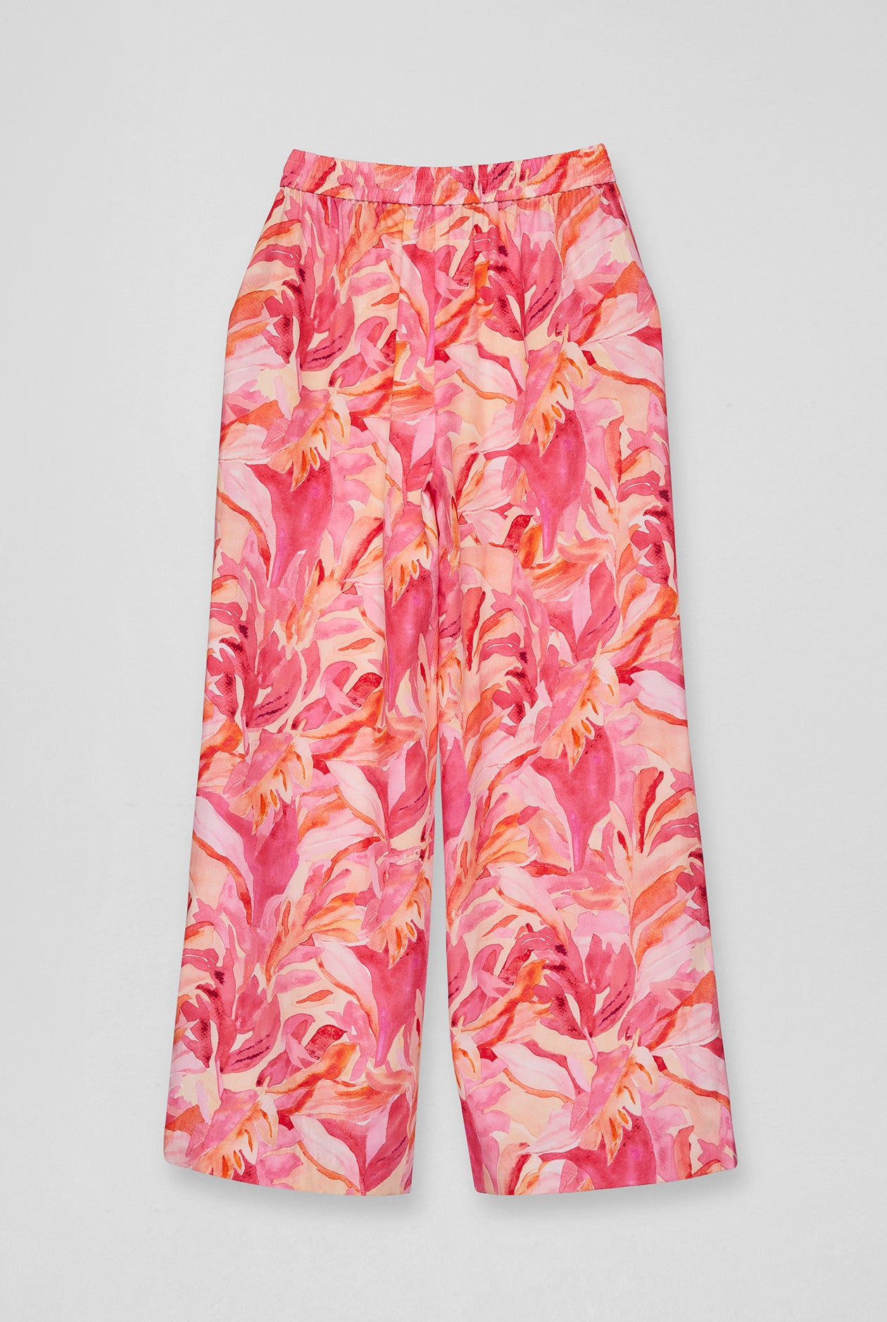 FLORAL PRINTED WIDE-LEG PANTS