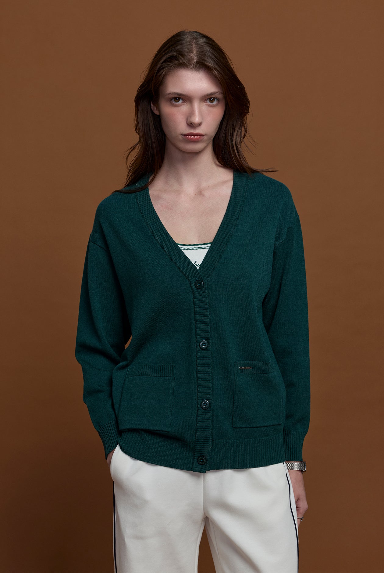 GREEN OVERSIZED CARDIGAN
