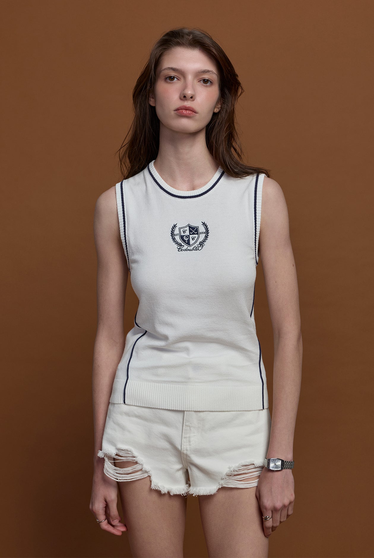 SLEEVELESS KNIT TANK TOP