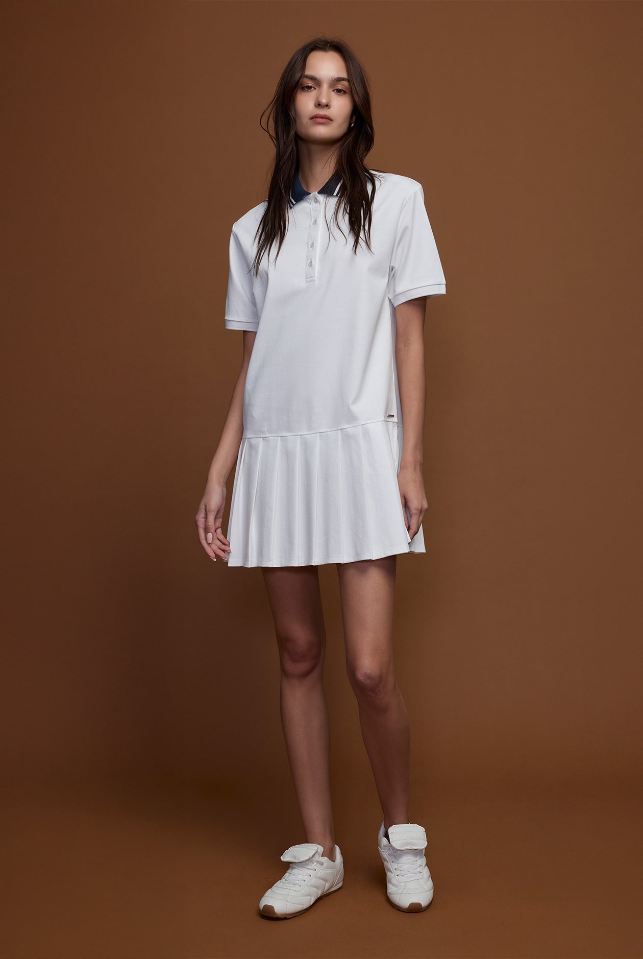 PLEATED POLO DRESS