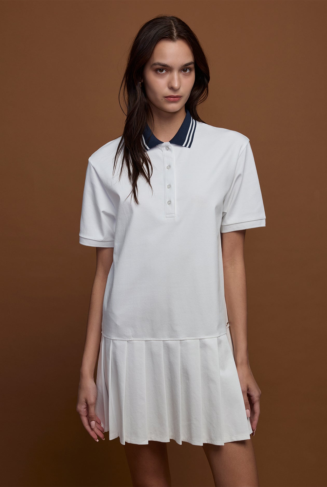 PLEATED POLO DRESS