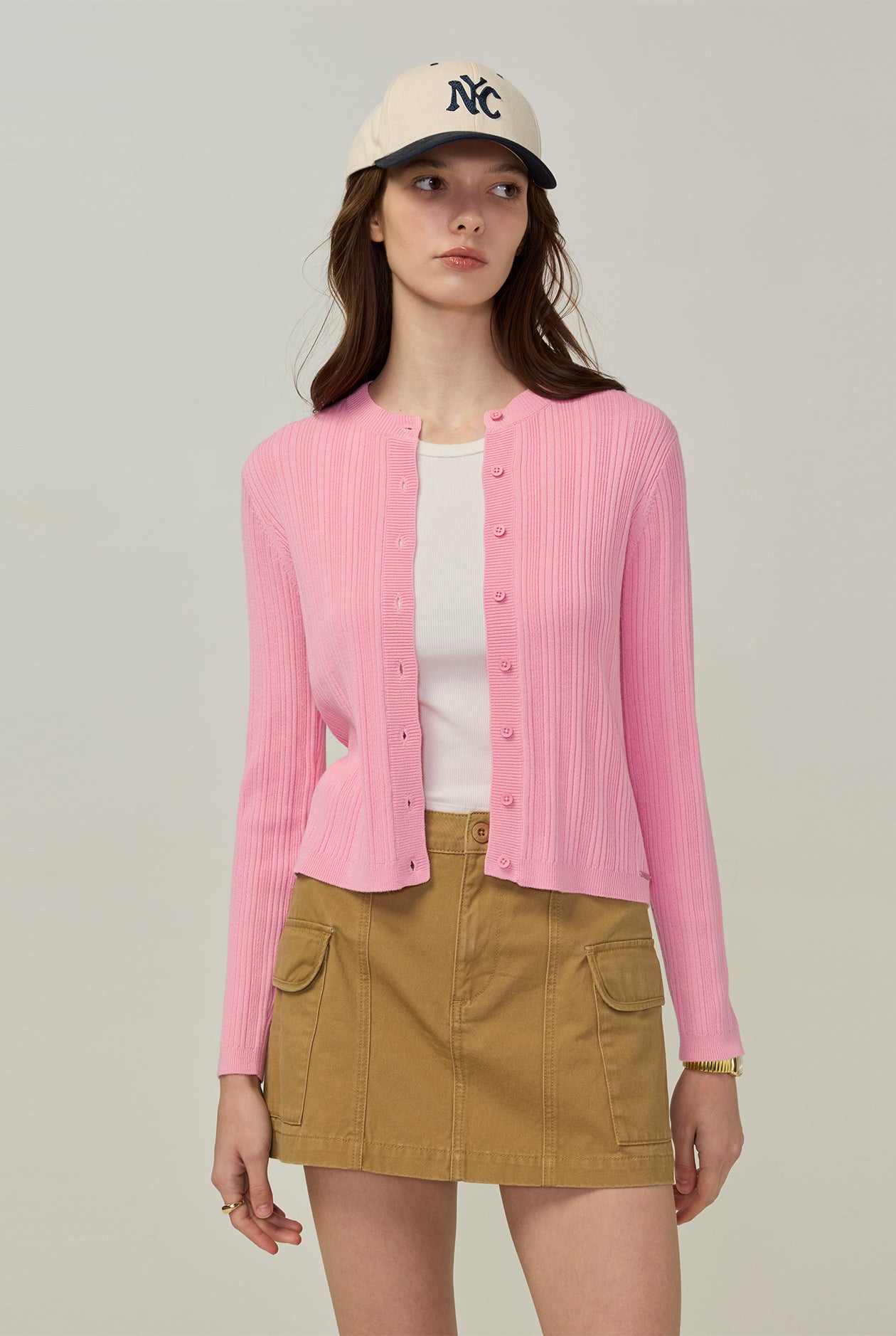 CARDIGAN WITH SPLIT HEM