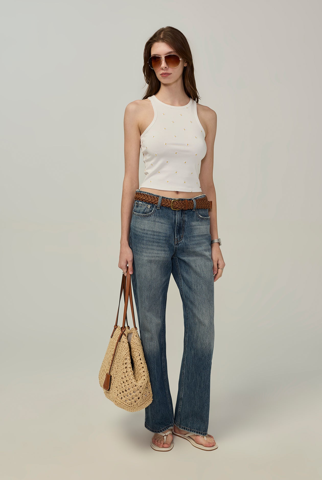 DAISY RIBBED TANK TOP