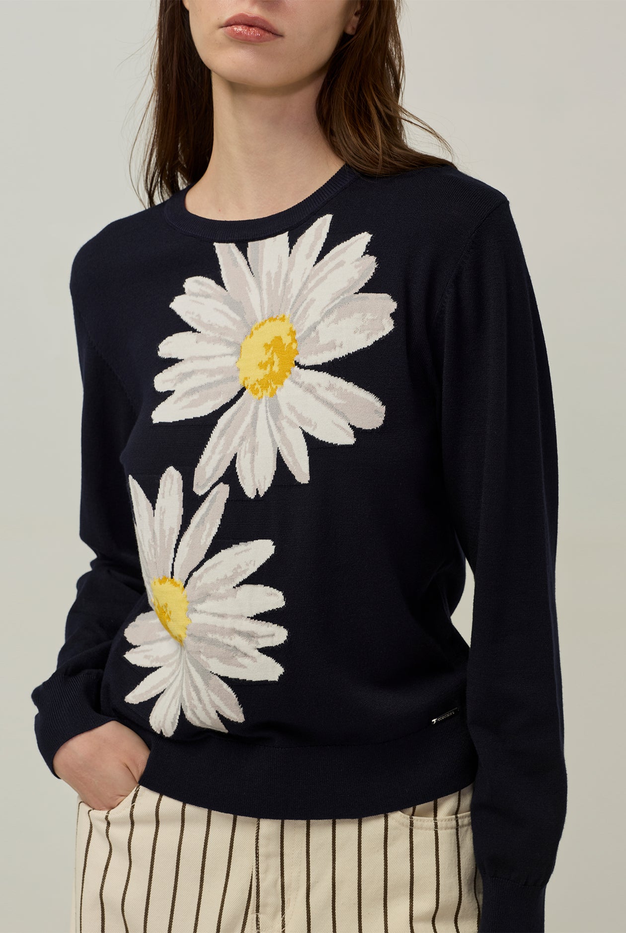 DAISY PRINTED LONG SLEEVE TOP