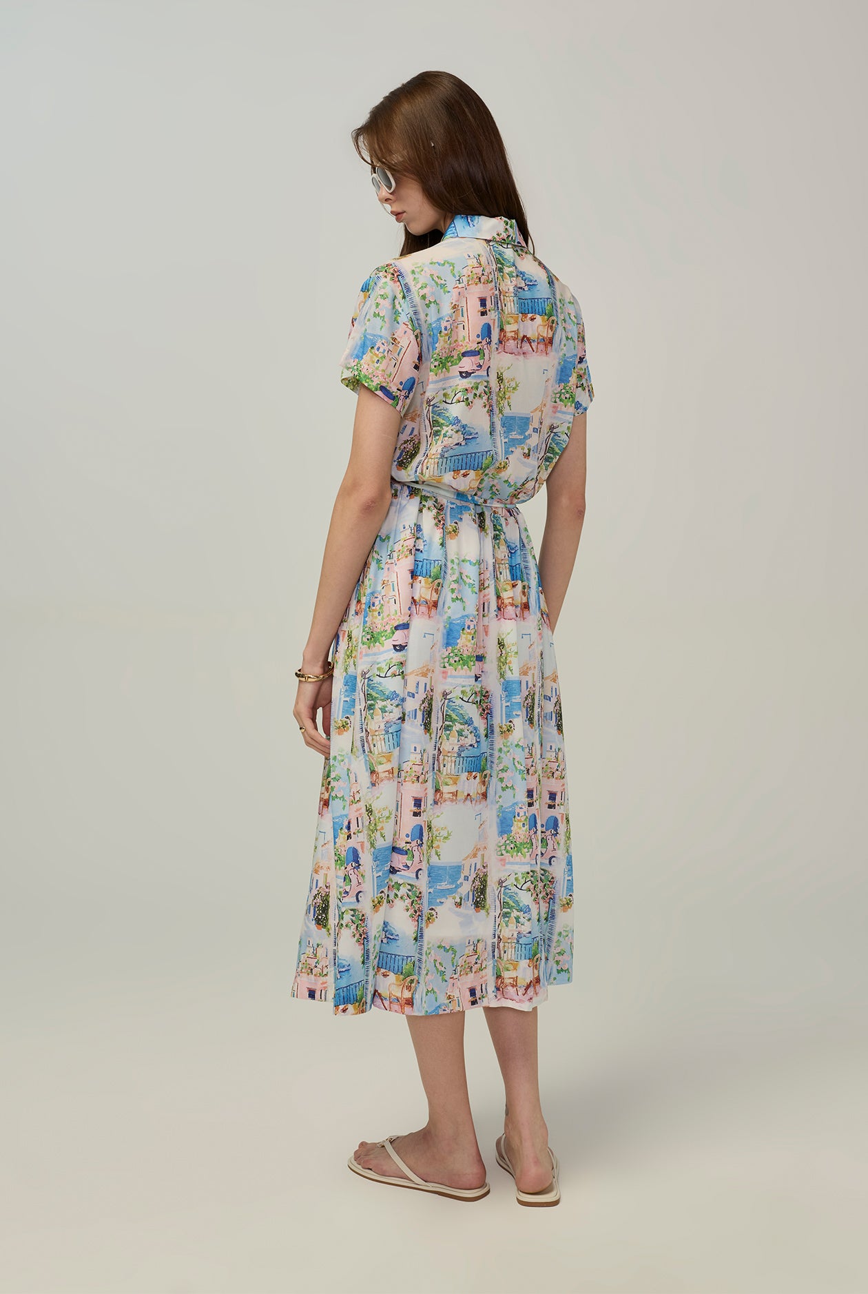ALL-OVER PRINTED MIDI DRESS