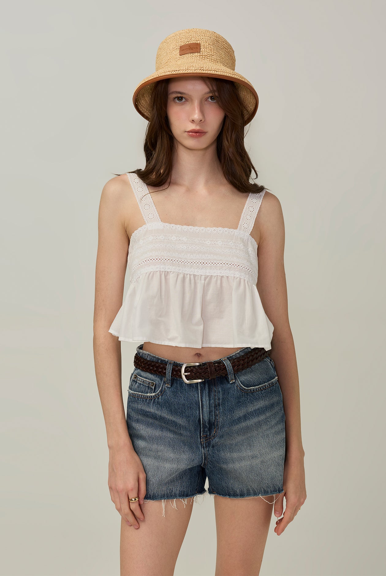 LACE CAMISOLE CROP TOP