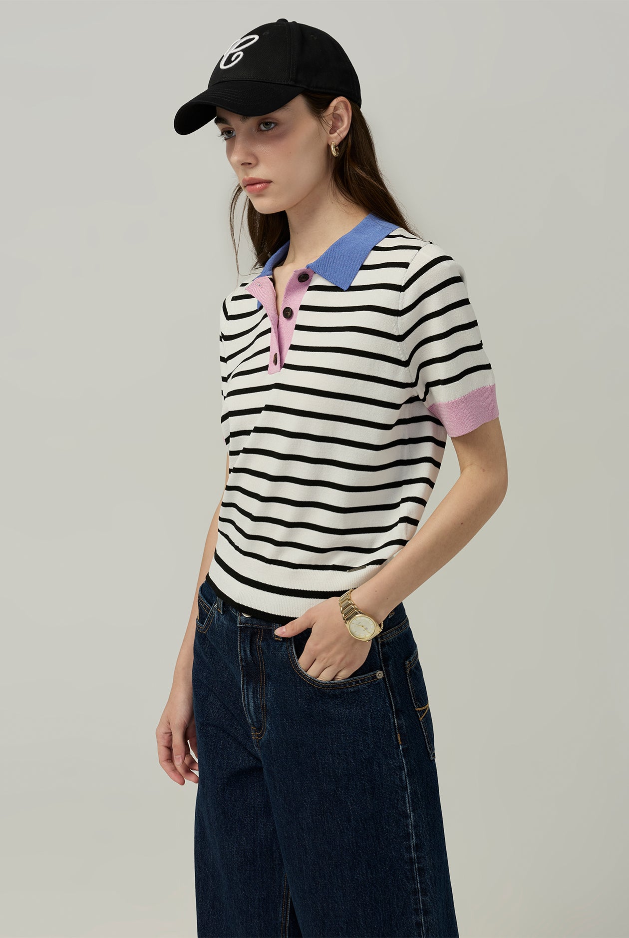 POLO KNIT WITH CONTRAST COLOR