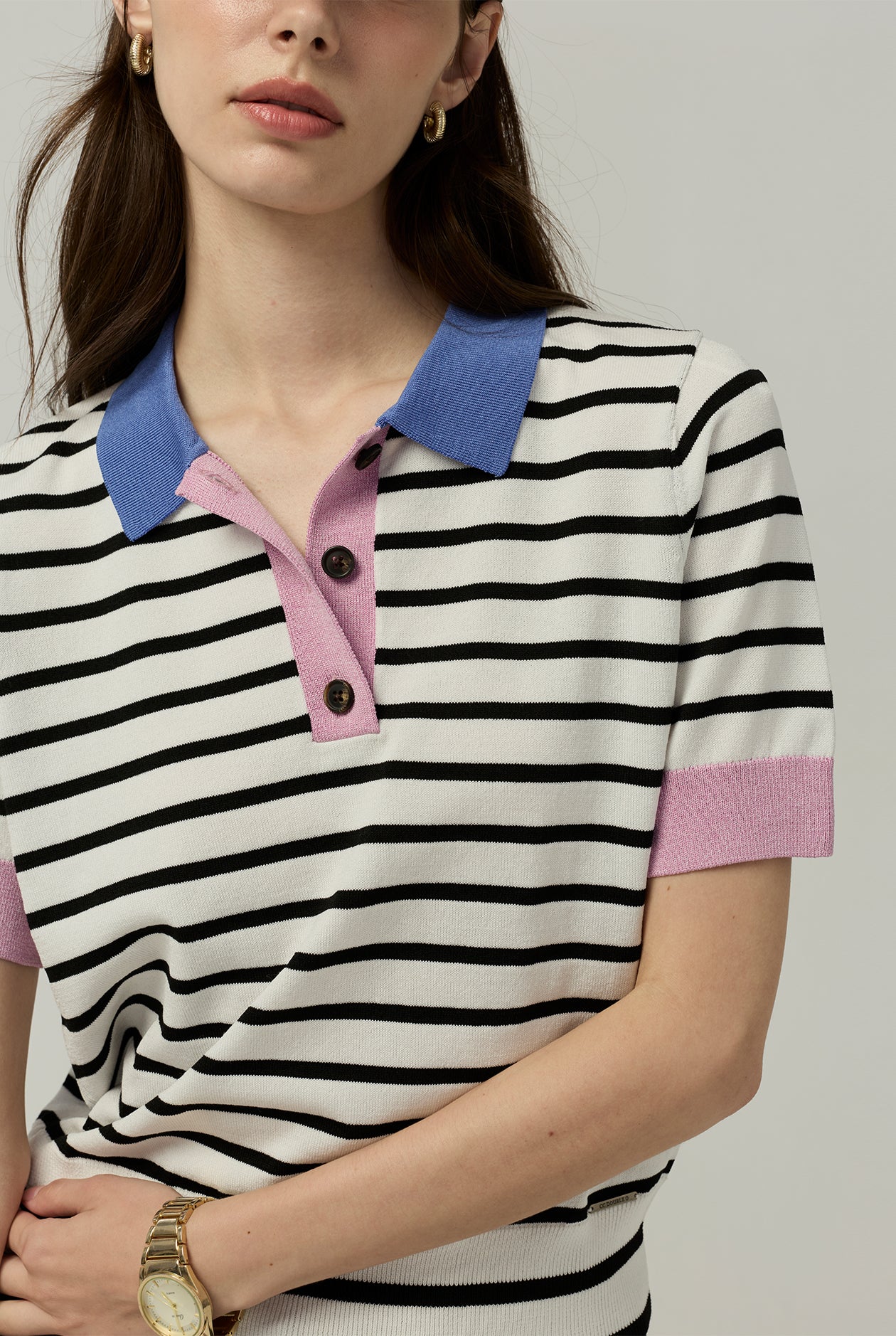 POLO KNIT WITH CONTRAST COLOR