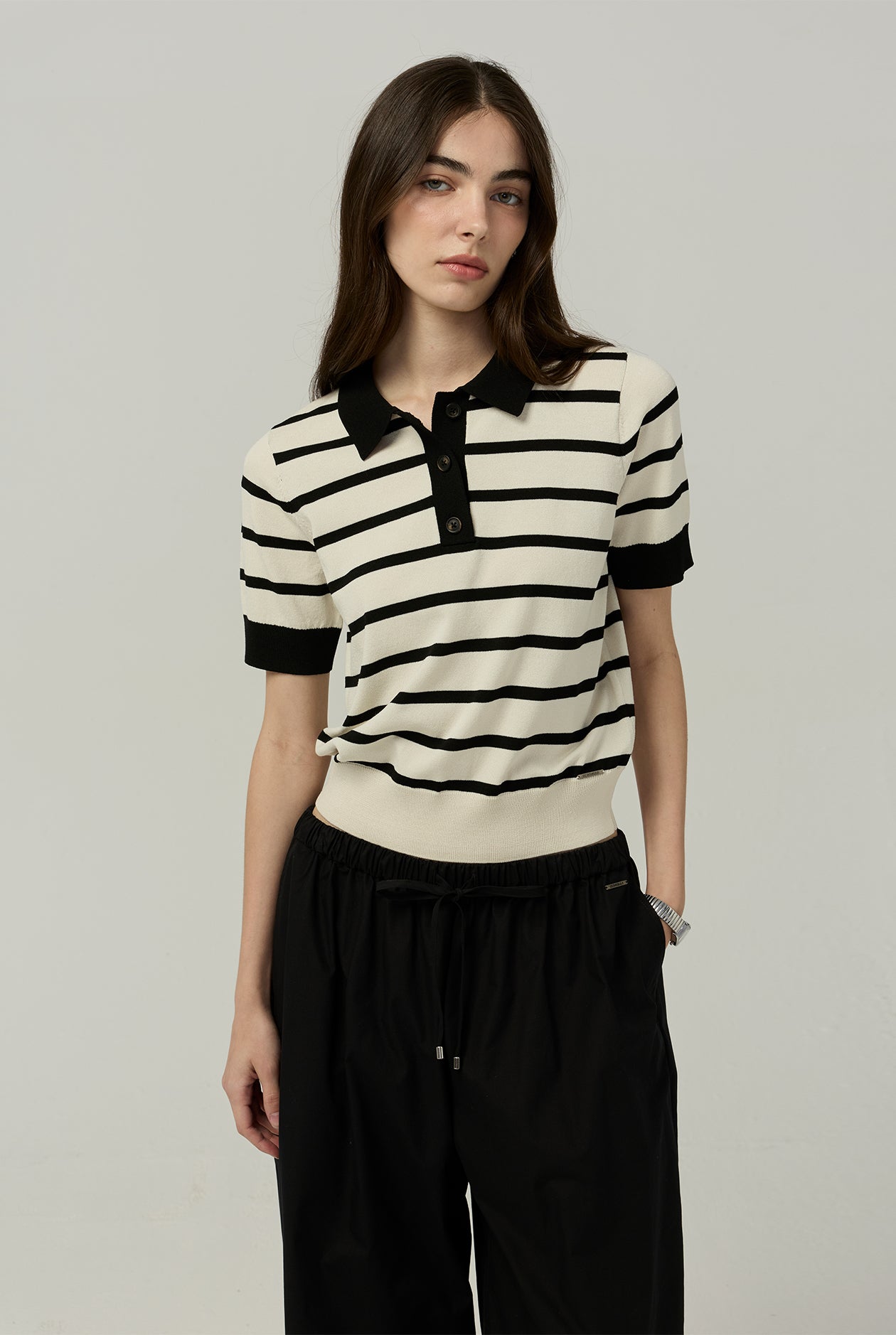 STRIPED KNIT POLO