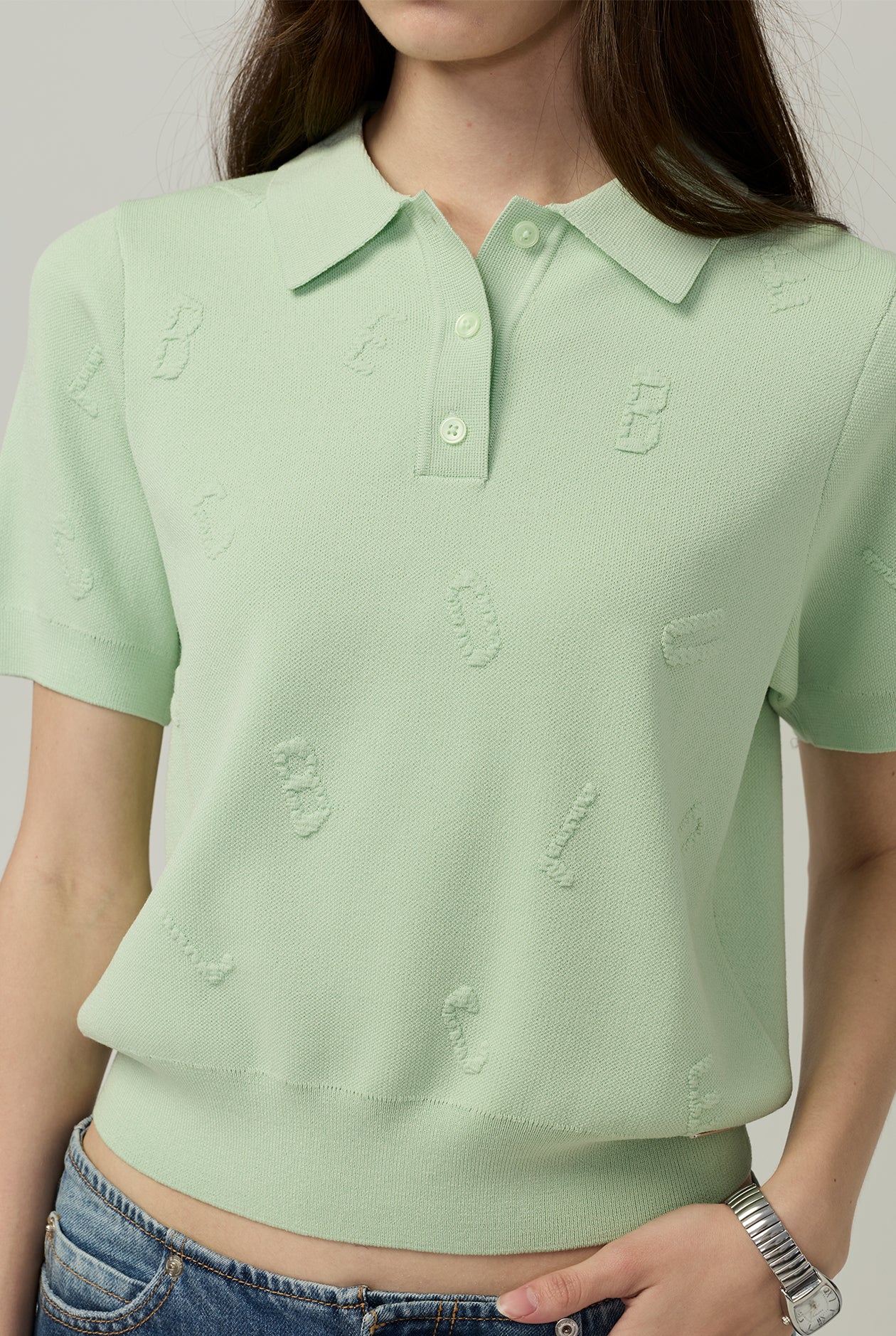 POLO KNIT WITH JACQUARD