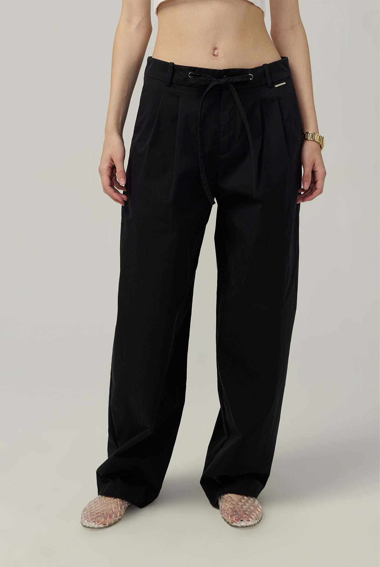 BARREL LEG TAILORED TROUSERS