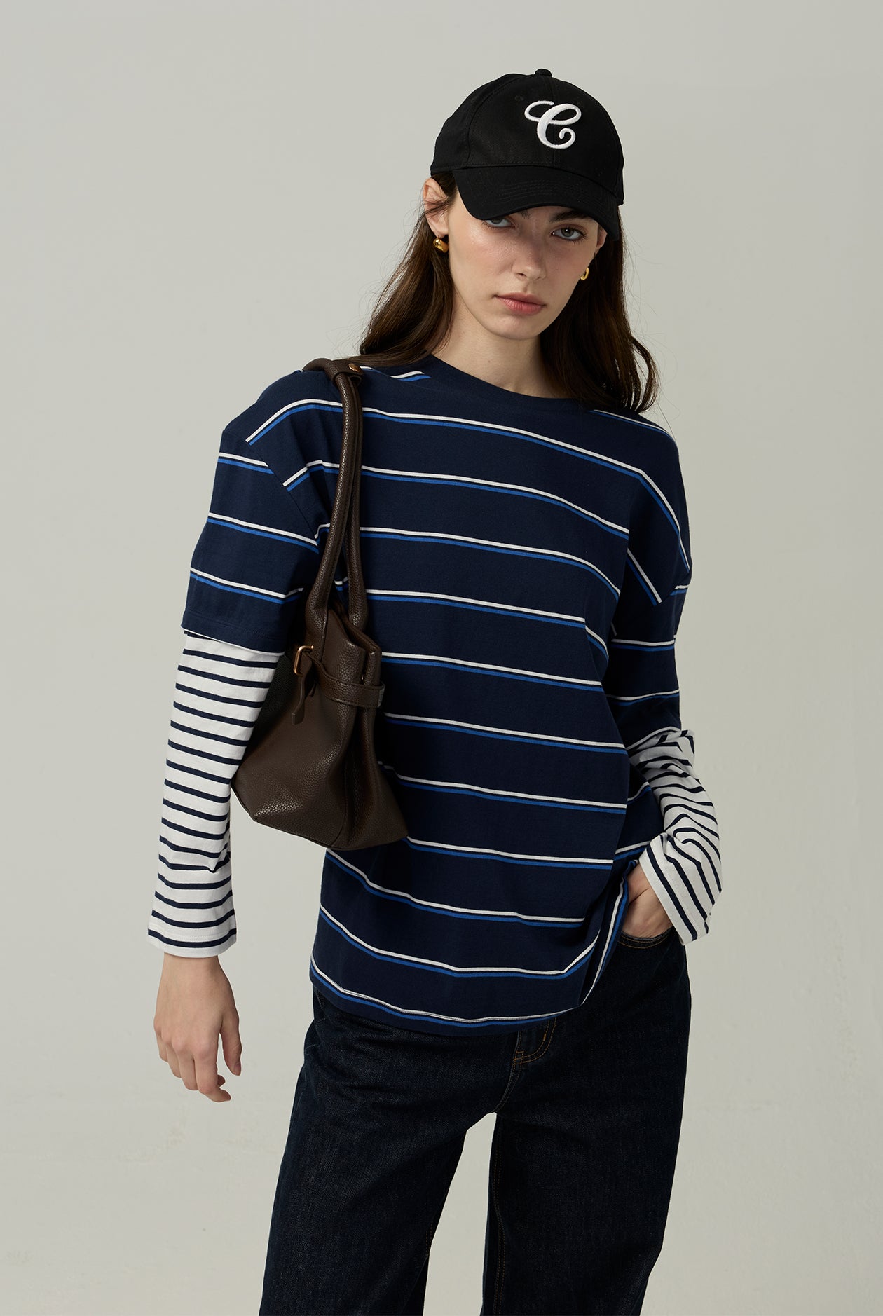 LAYERED STRIPE LONG SLEEVE TEE