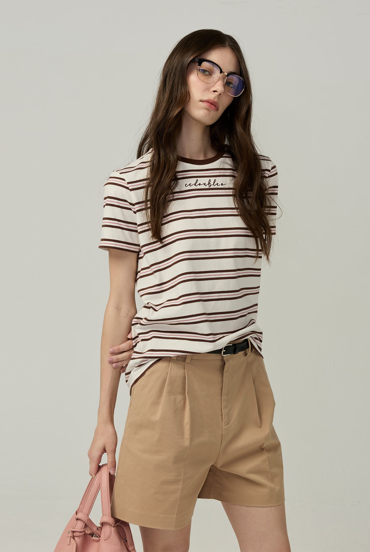 STRIPED ROUND NECK TEE
