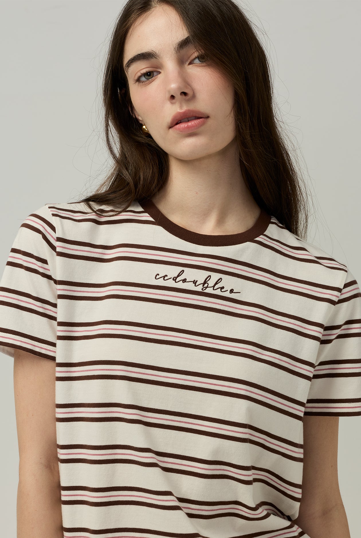 STRIPED ROUND NECK TEE