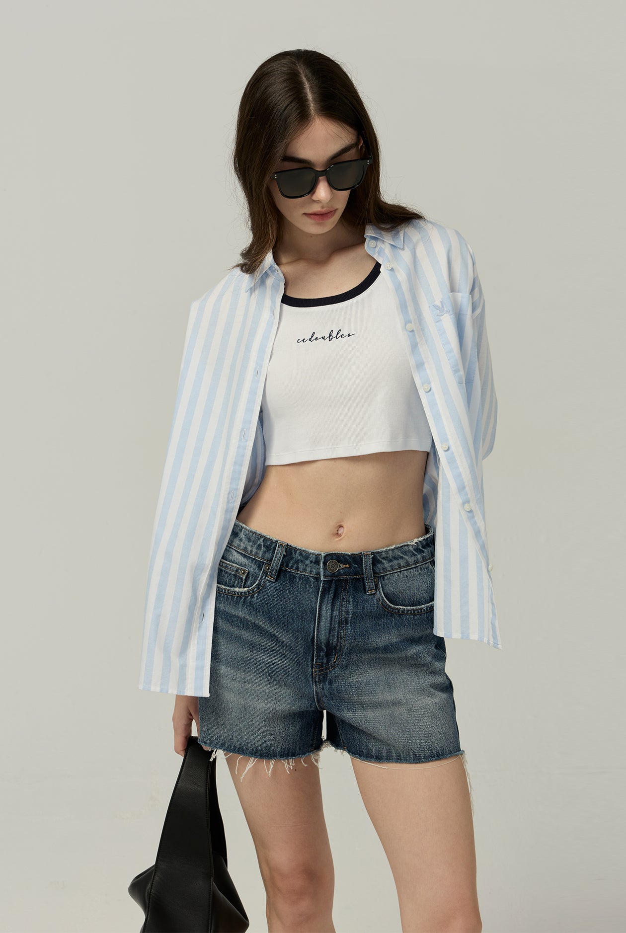 CONTRAST-TRIM RIBBED TANK TOP