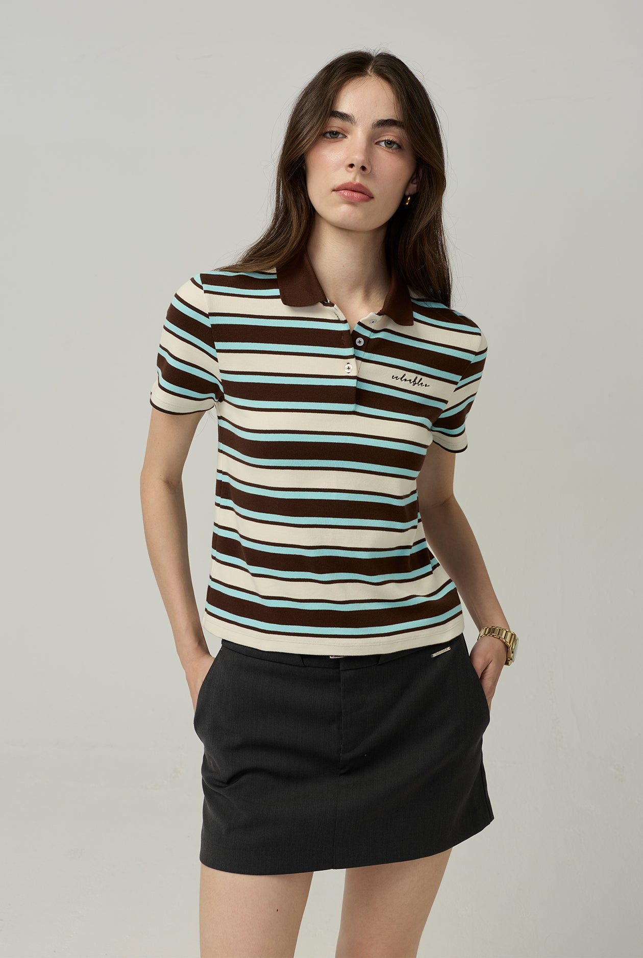 SHORT SLEEVE STRIPED POLO SHIRT