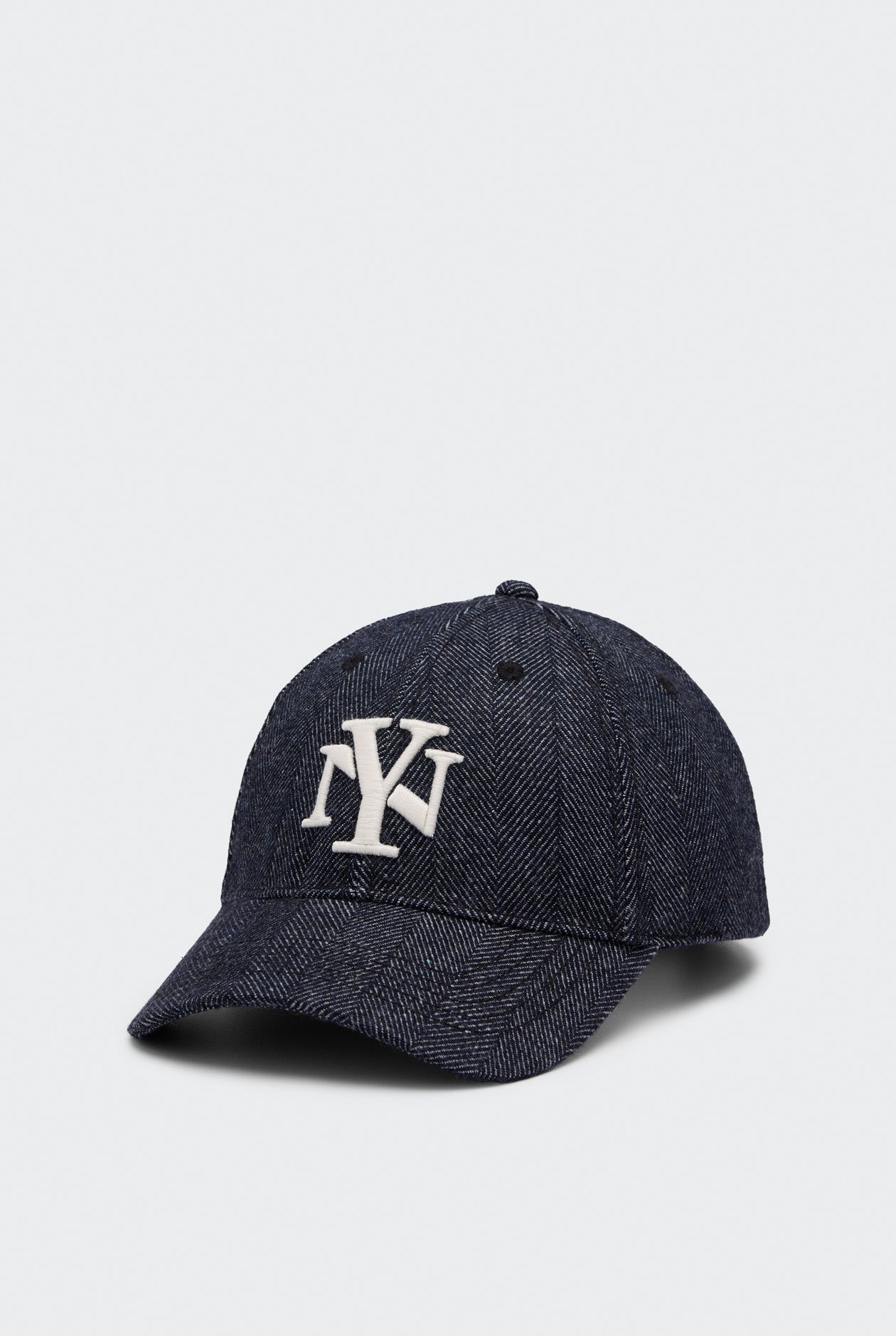 หมวกผ้าทวีดลายเฮอร์ริ่งโบนปักลาย "NY"
