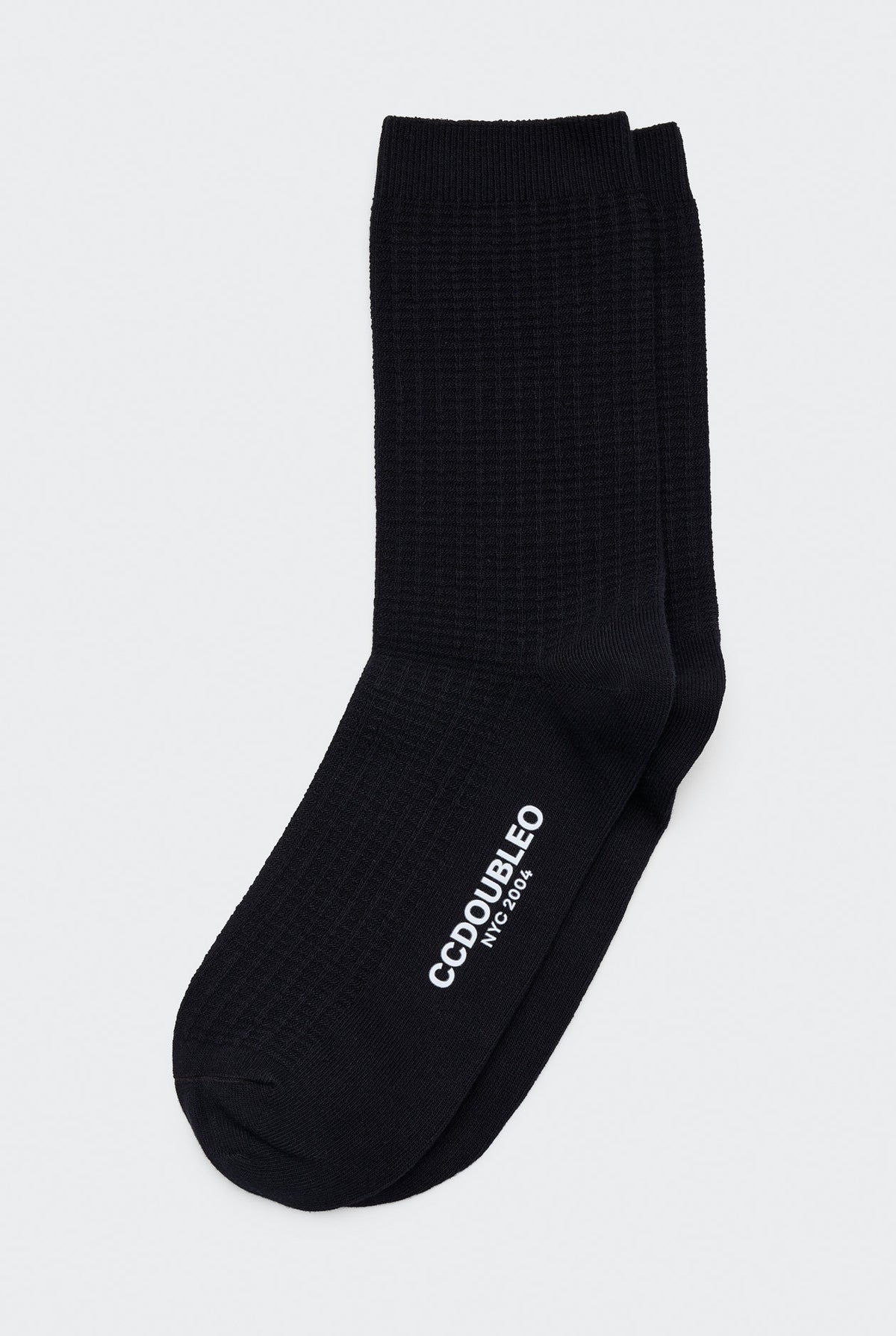 WAFFLE KNIT CREW SOCKS