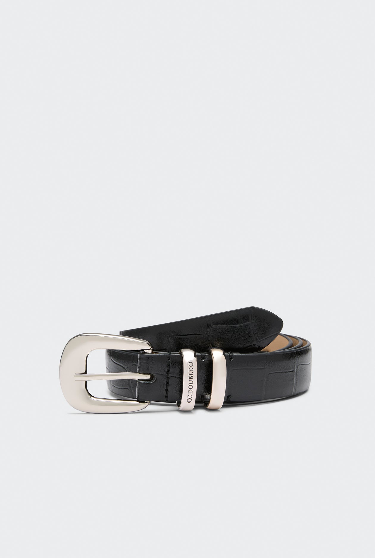 DEBOSSED LOGO LEATHER BELT