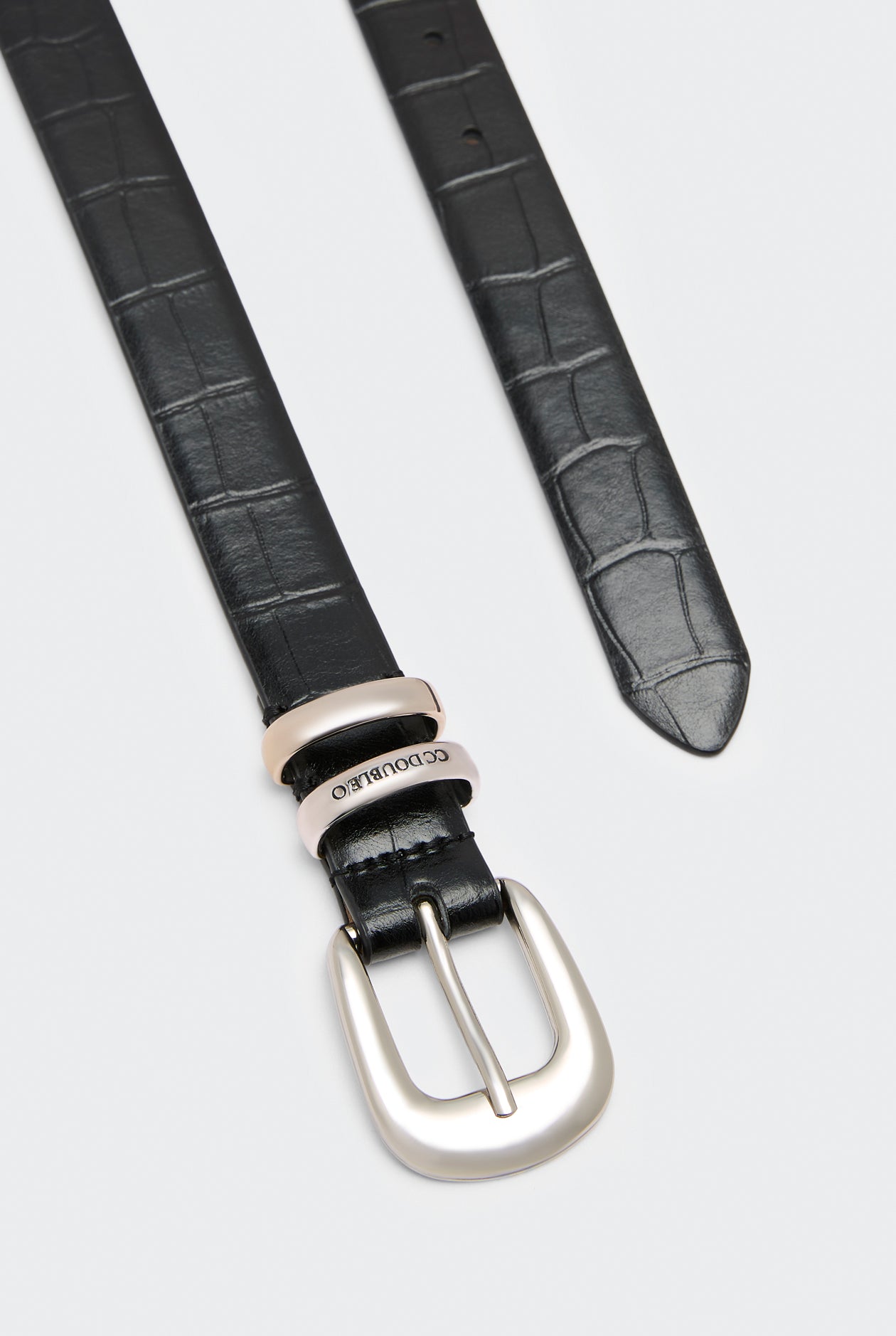 DEBOSSED LOGO LEATHER BELT