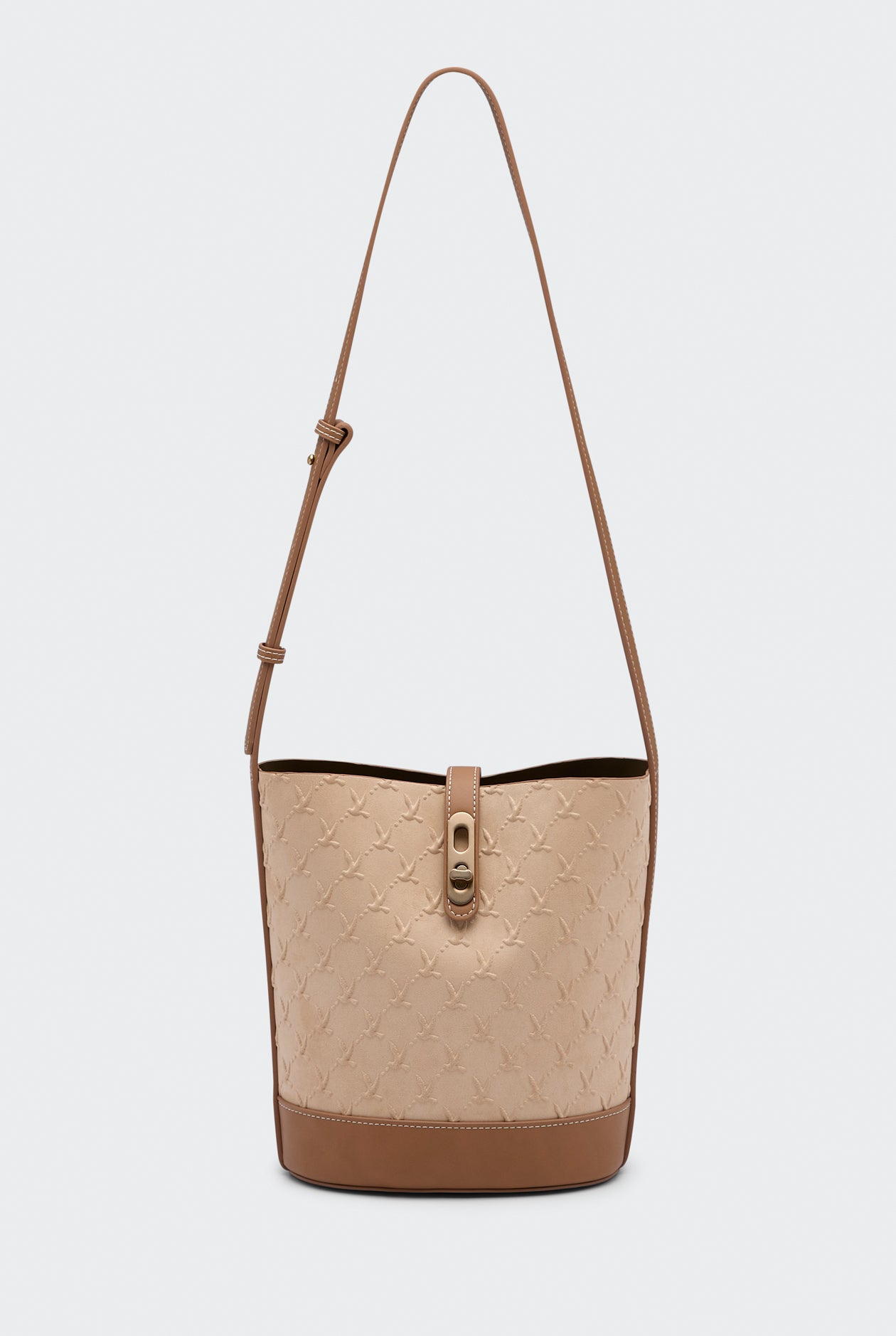 MONOGRAM SUEDE BUCKET BAG