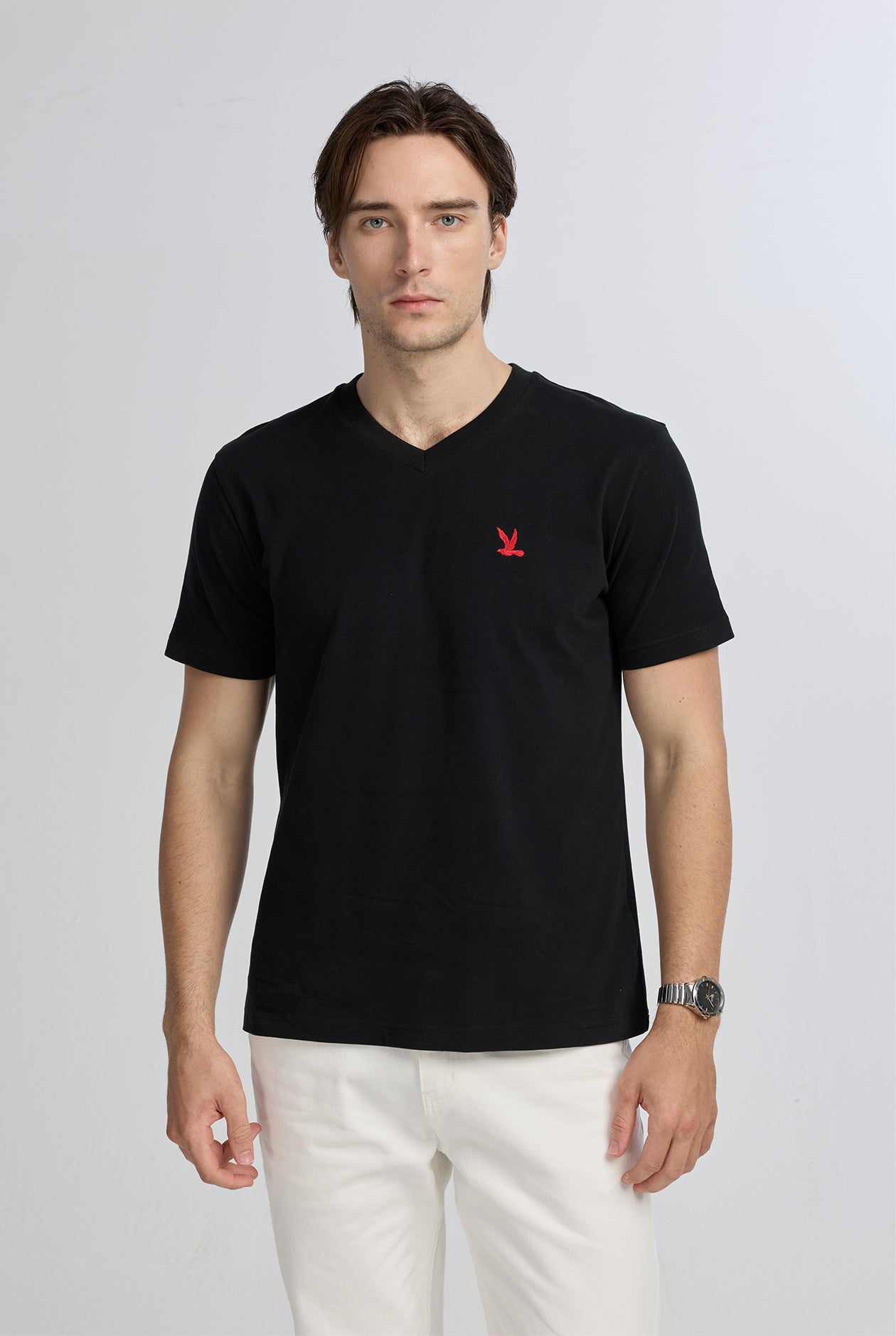 SIGNATURE BIRD LOGO V-NECK TEE