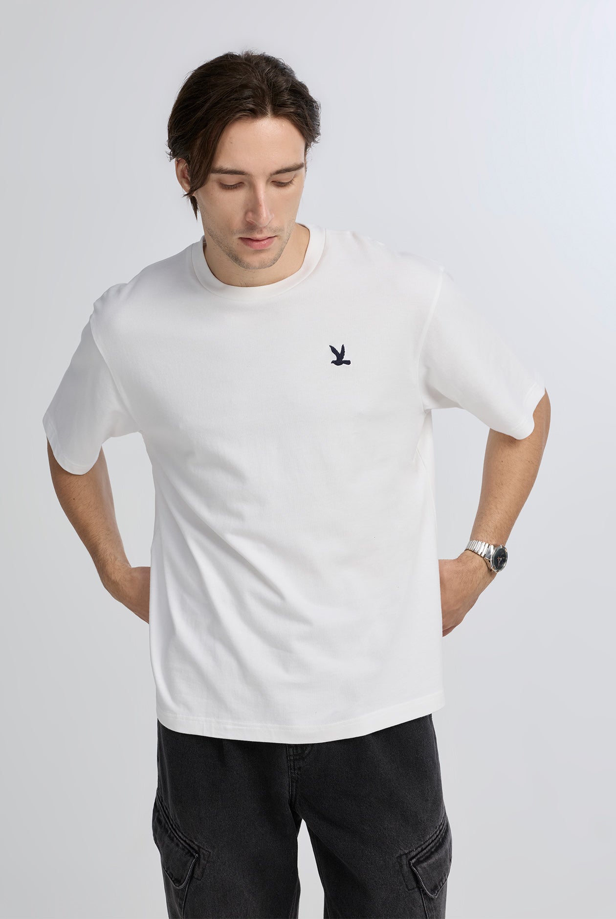 COTTON JERSEY OVERSIZED TEE