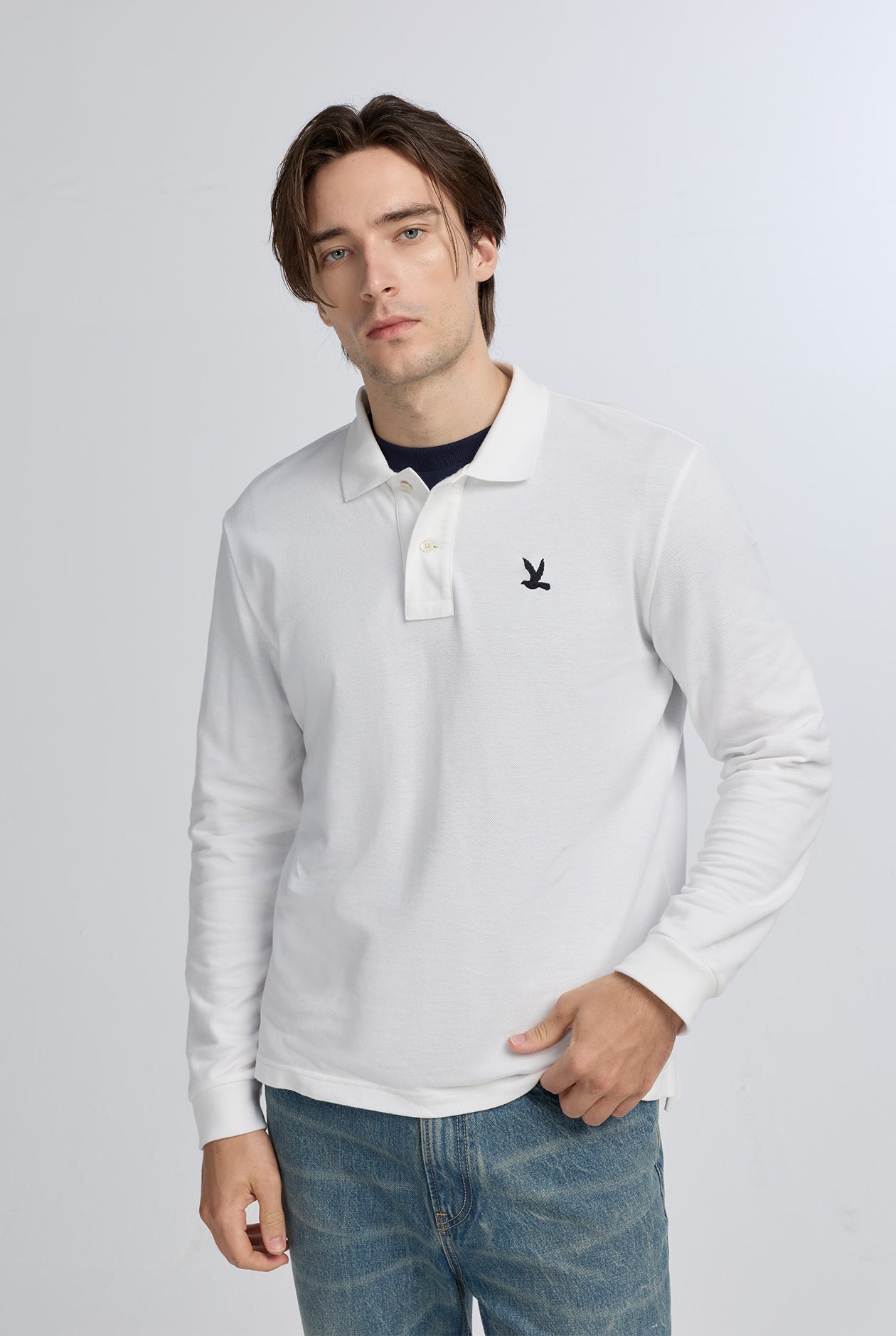 LONG SLEEVE PIQUE POLO SHIRT