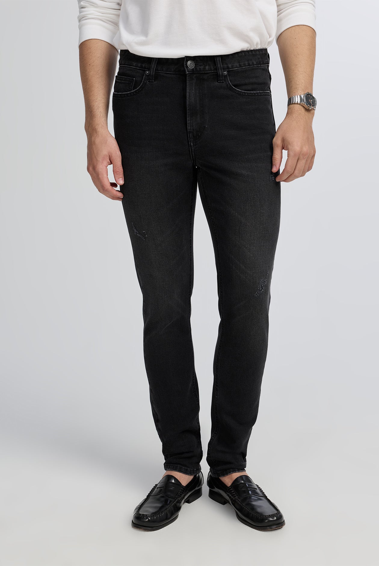 BLACK DESTROYED SKINNY JEANS
