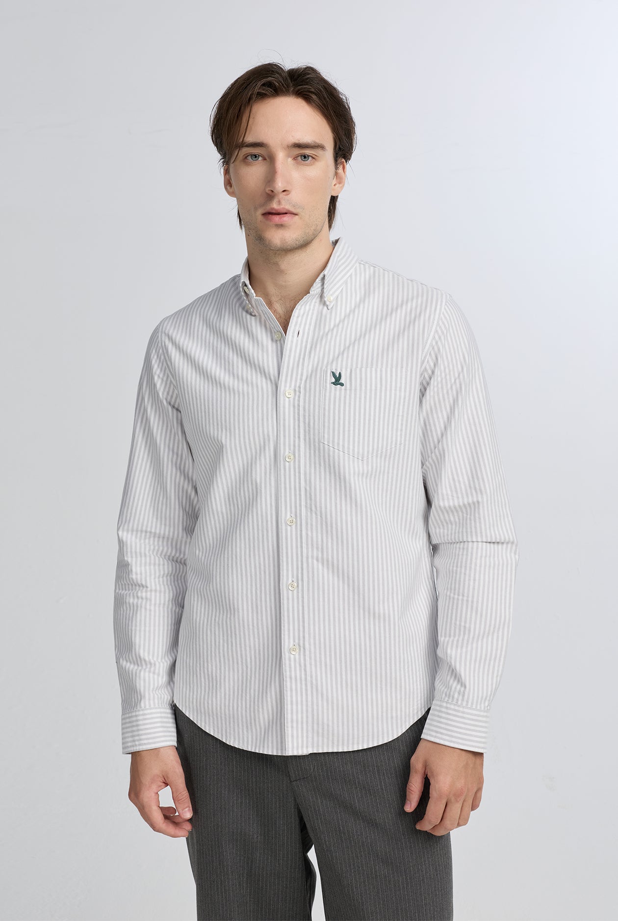 GREEN STRIPE OXFORD SHIRT