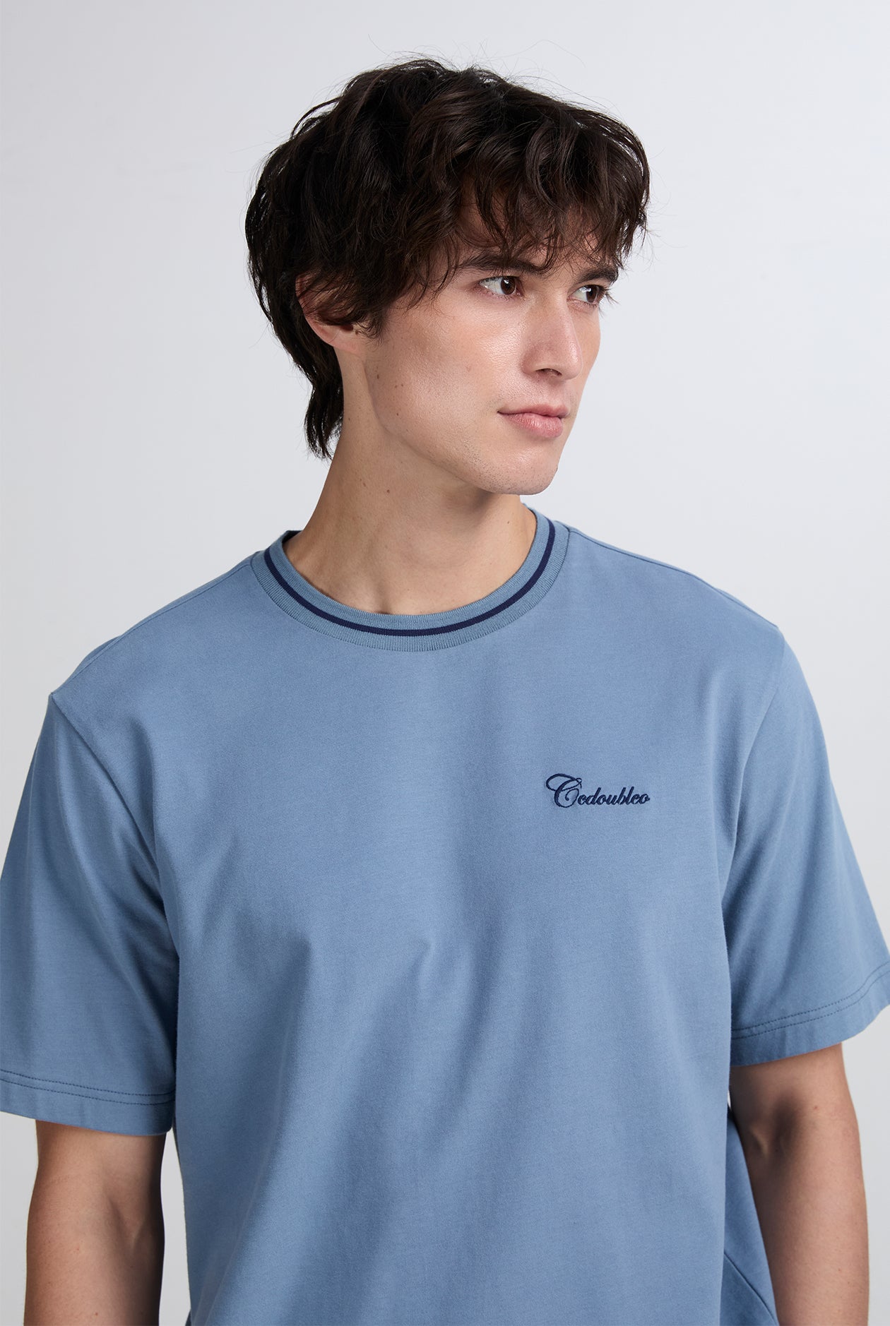 CONTRAST RIB RELAXED FIT TEE
