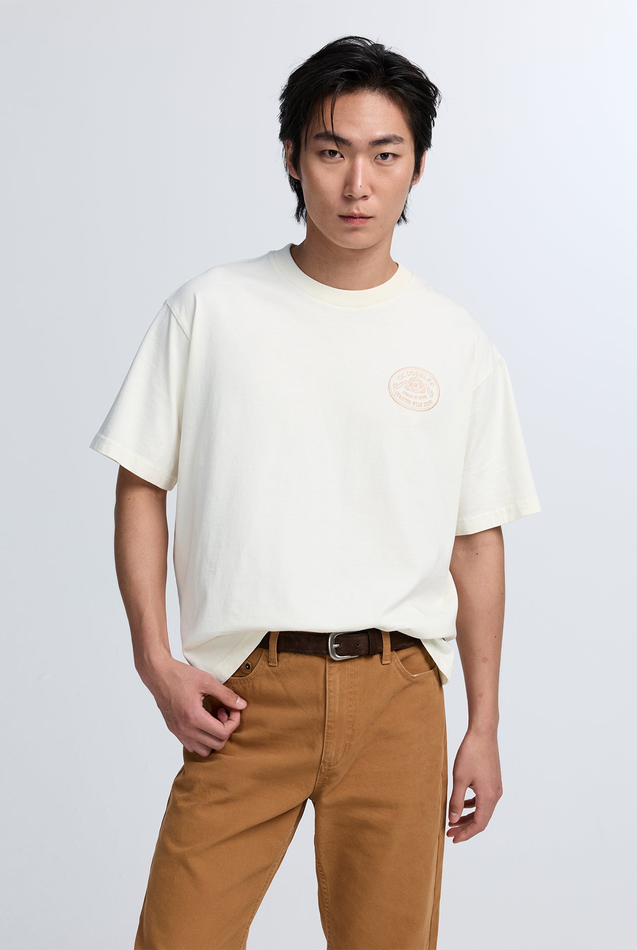 BOXY CREWNECK COTTON WASH TEE