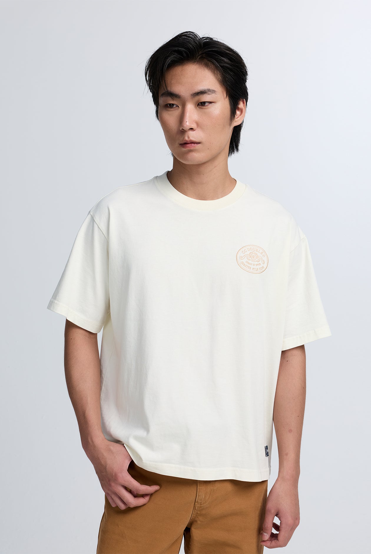 BOXY CREWNECK COTTON WASH TEE