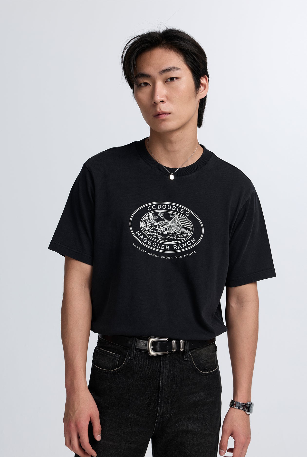 RELAXED CREWNECK COTTON WASH TEE